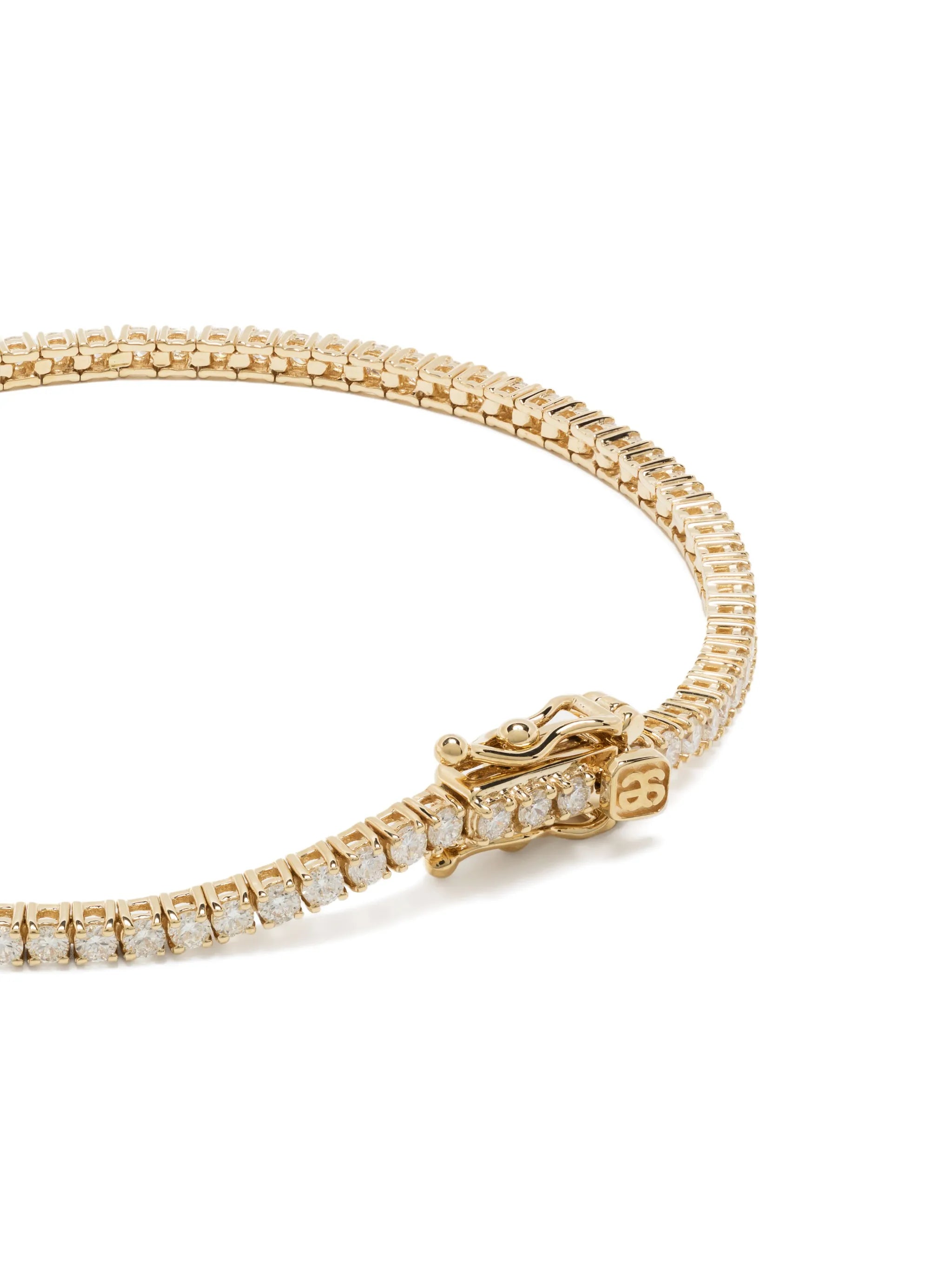 14kt yellow gold diamond tennis bracelet