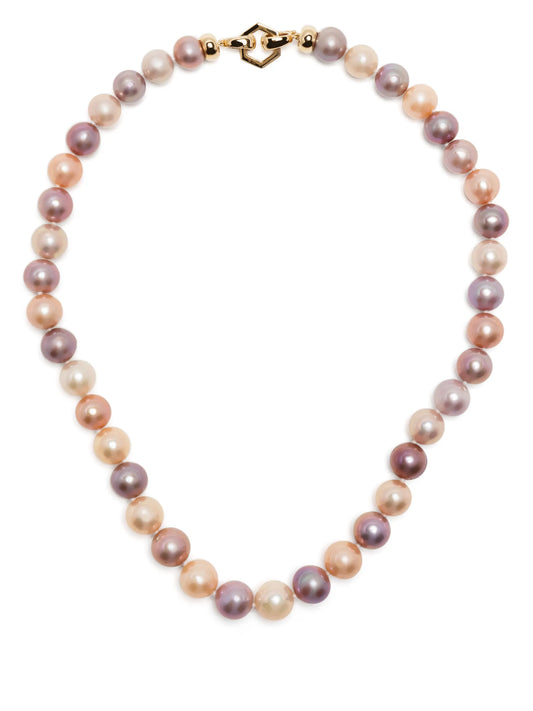 14kt yellow gold pearl beaded necklace
