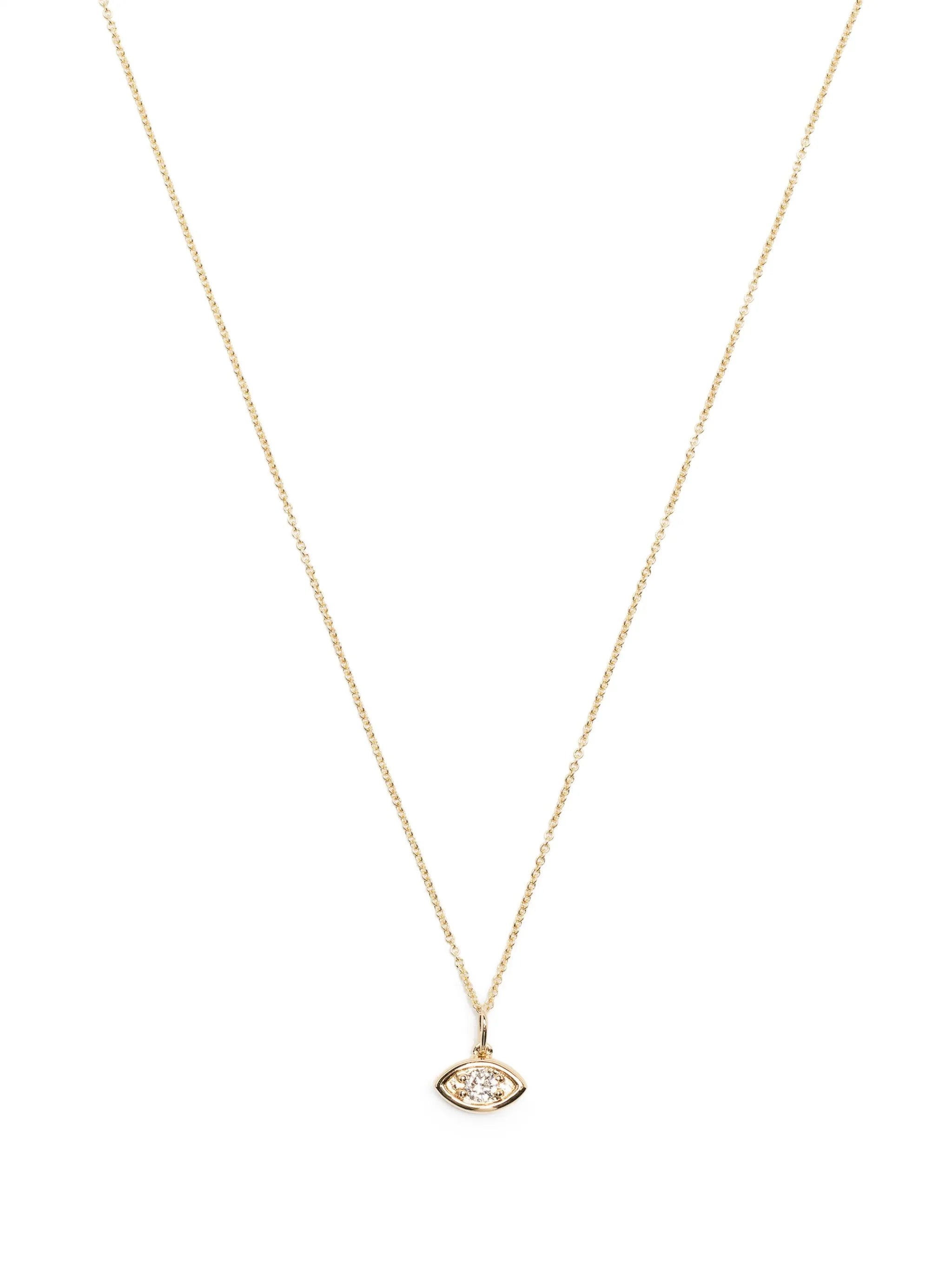 14kt yellow gold Marquise Eye diamond necklace