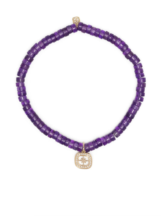 14kt yellow gold Starburst amethyst bracelet