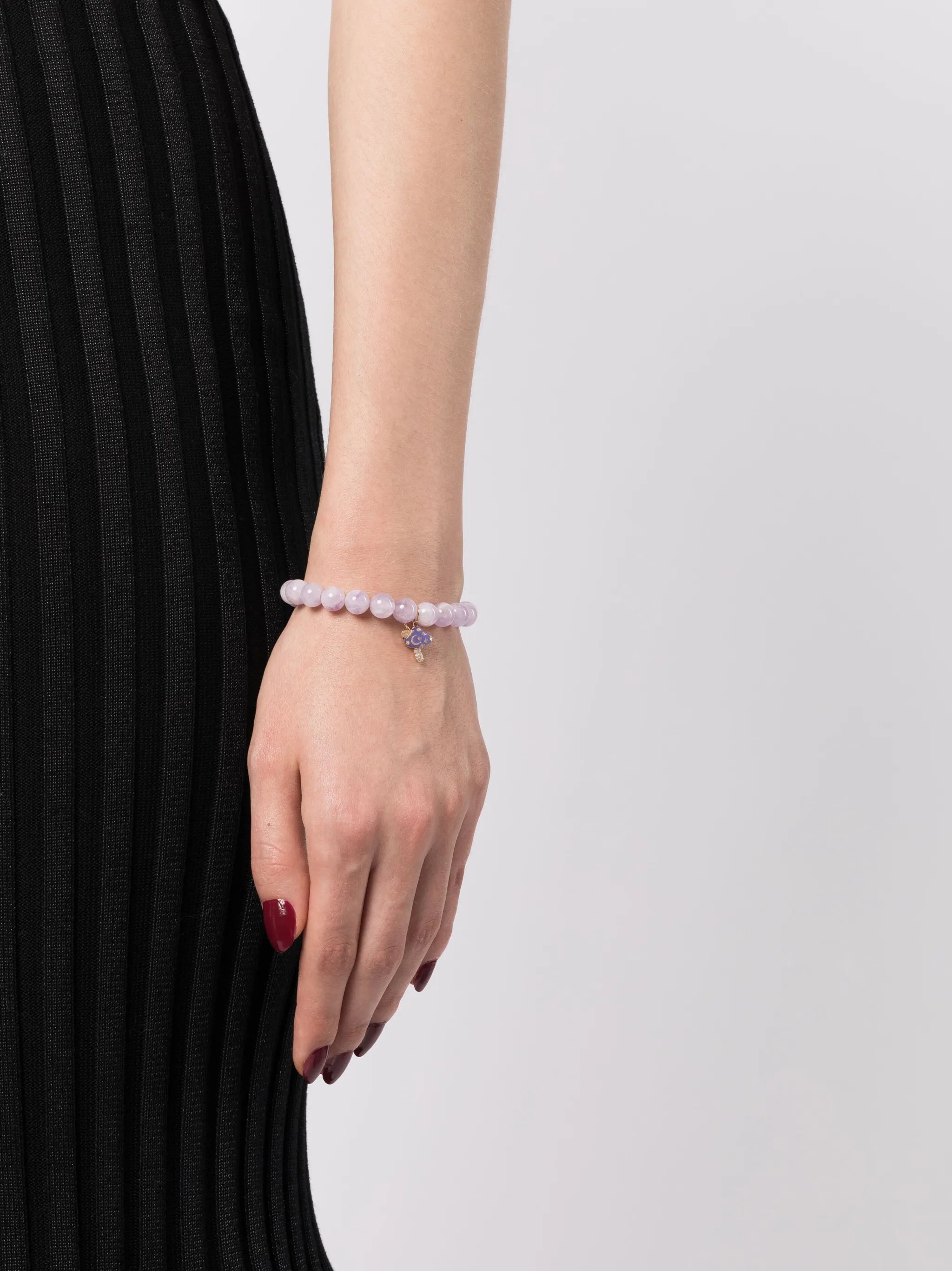 14kt yellow gold amethyst charm bracelet