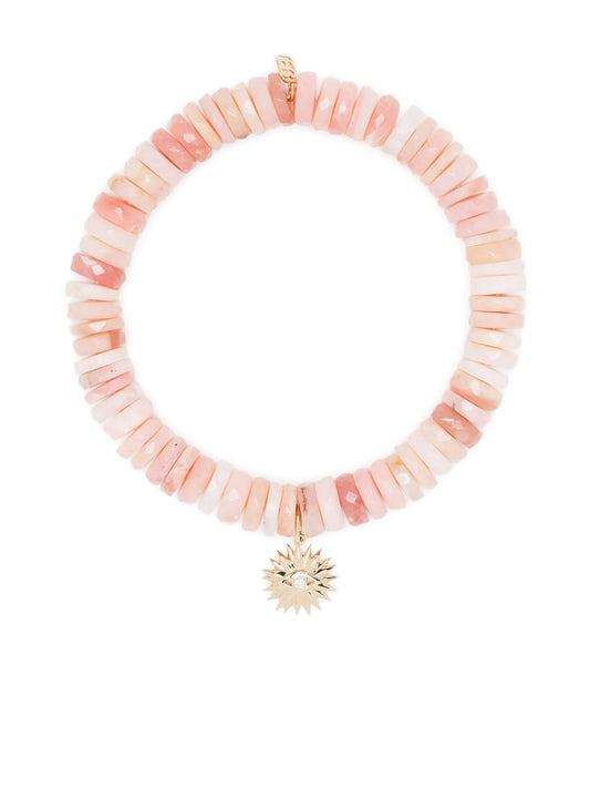 14kt yellow gold Evil Eye Starburst Sunshine opal and diamond bracelet