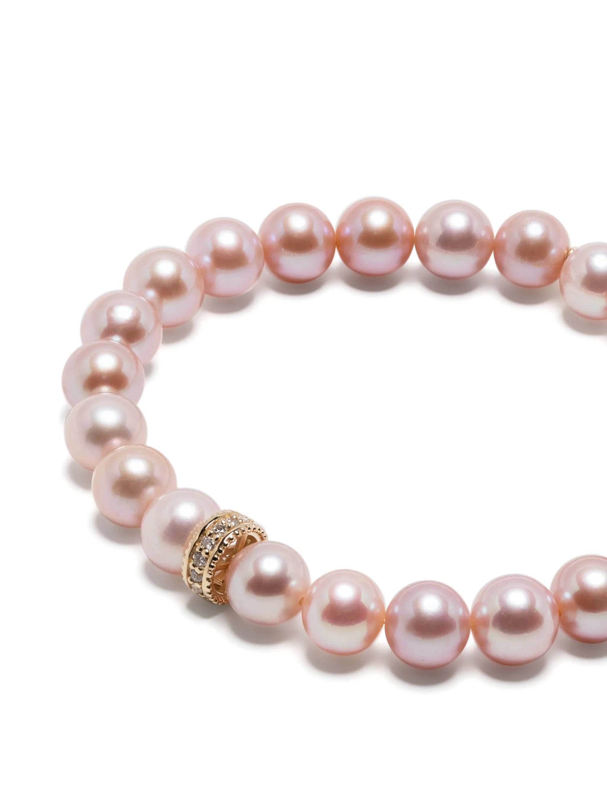 14kt yellow gold pearl and diamond bracelet