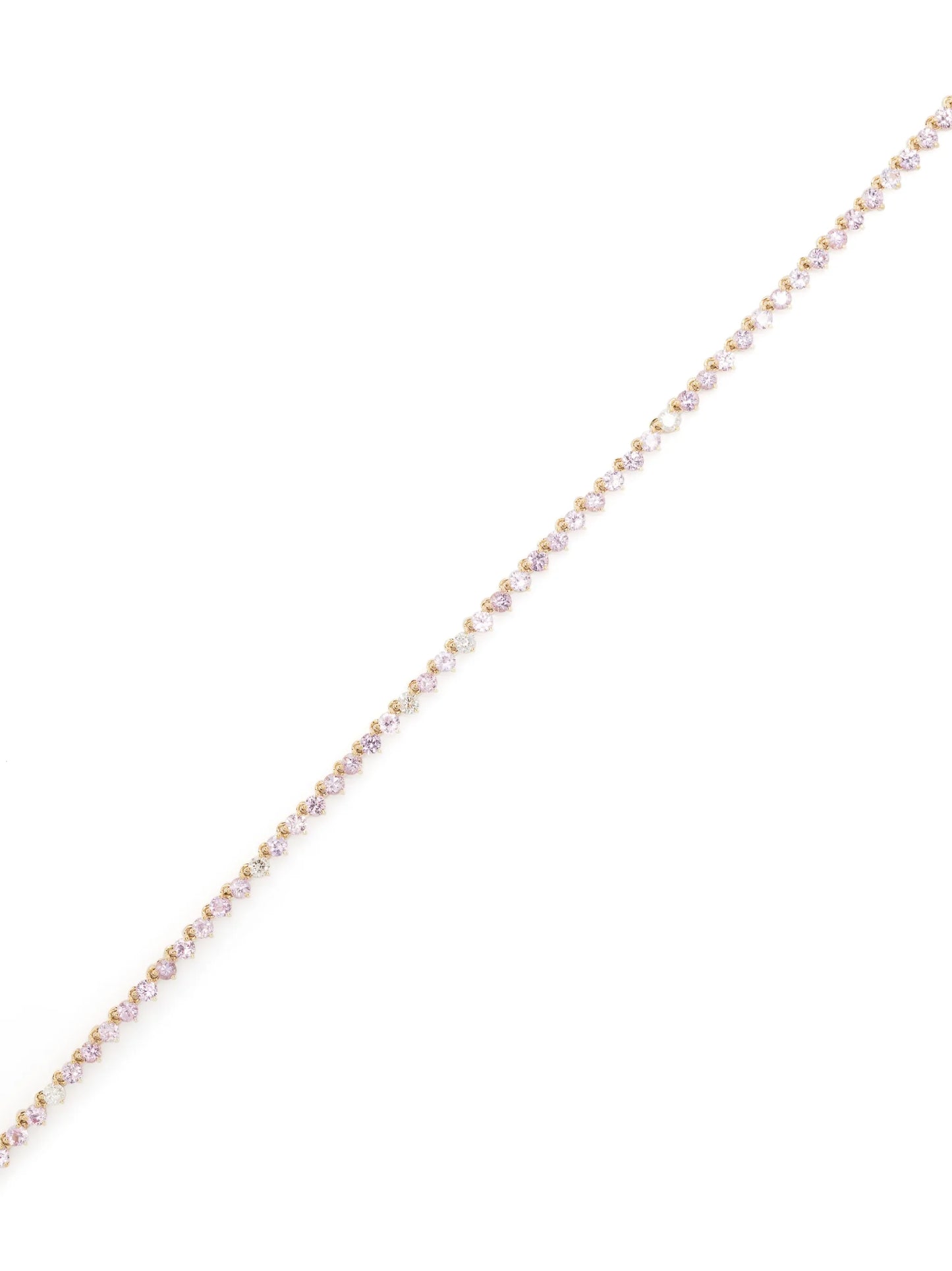 14kt yellow gold Half Riviera diamond and sapphire necklace