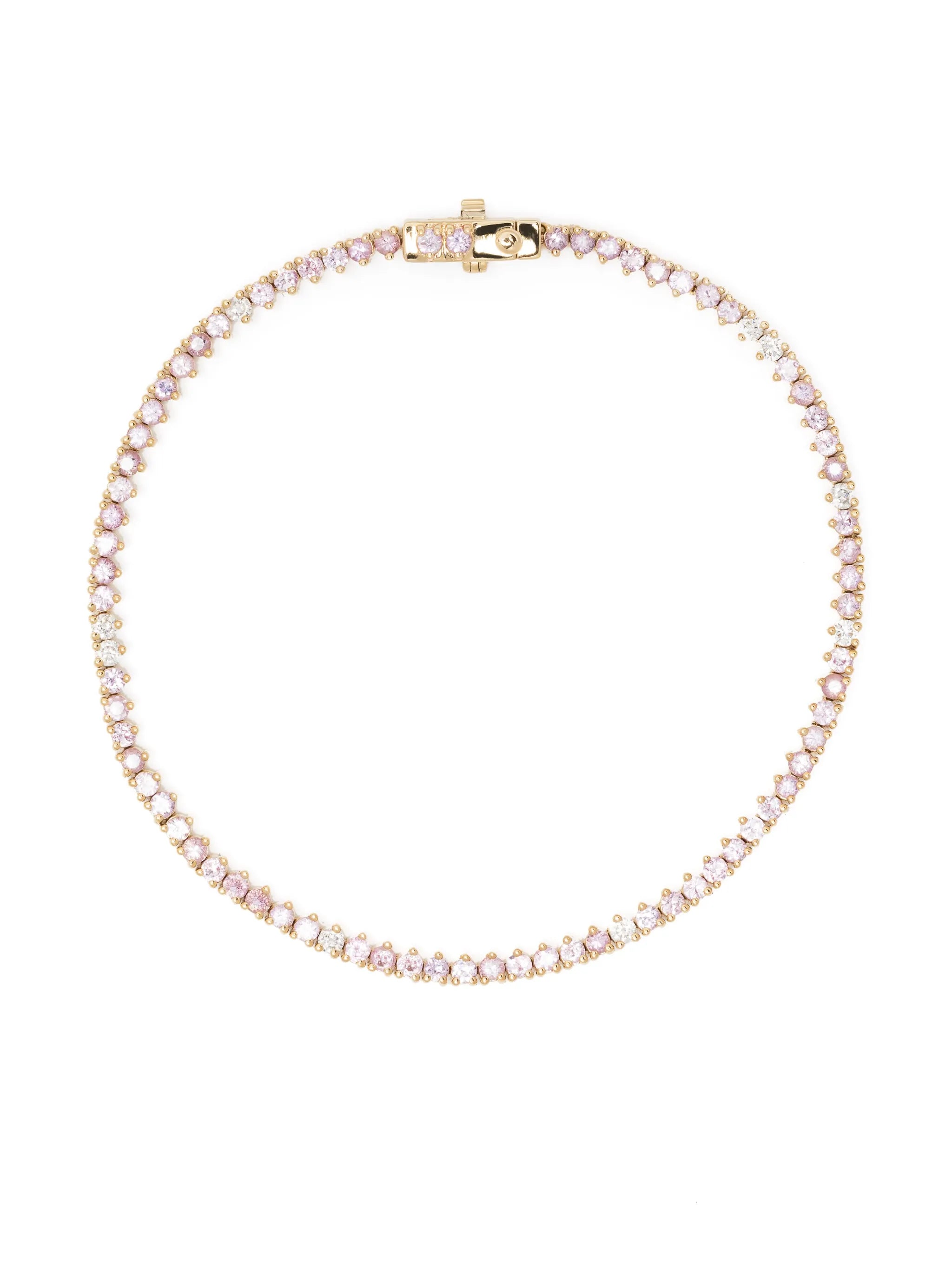 14kt yellow gold diamond and sapphire tennis bracelet