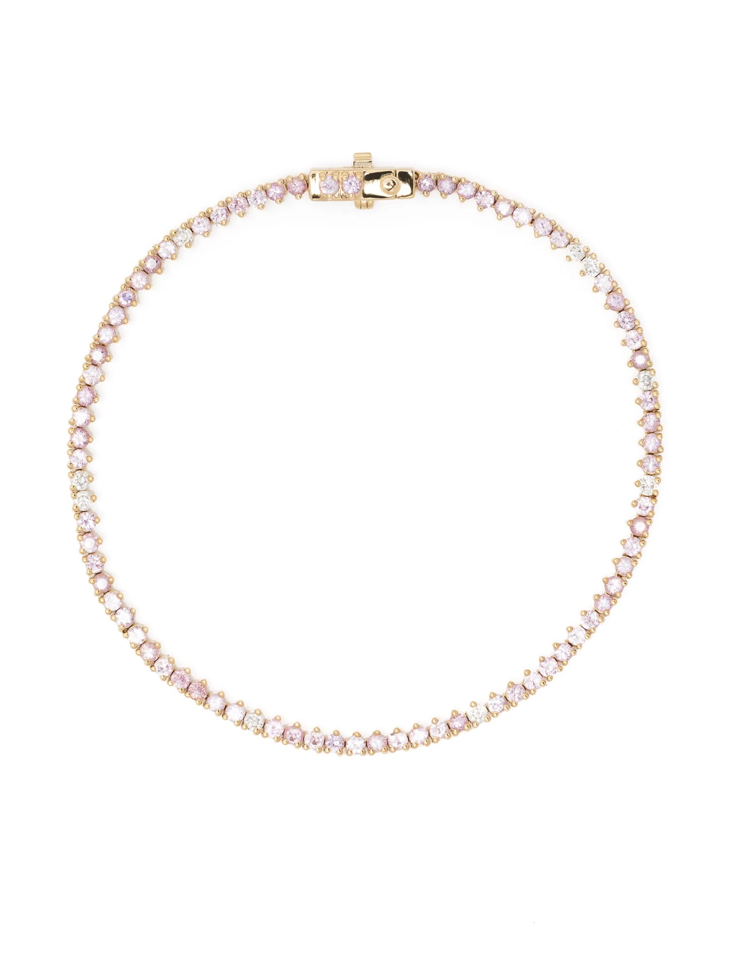 14kt yellow gold diamond and sapphire tennis bracelet