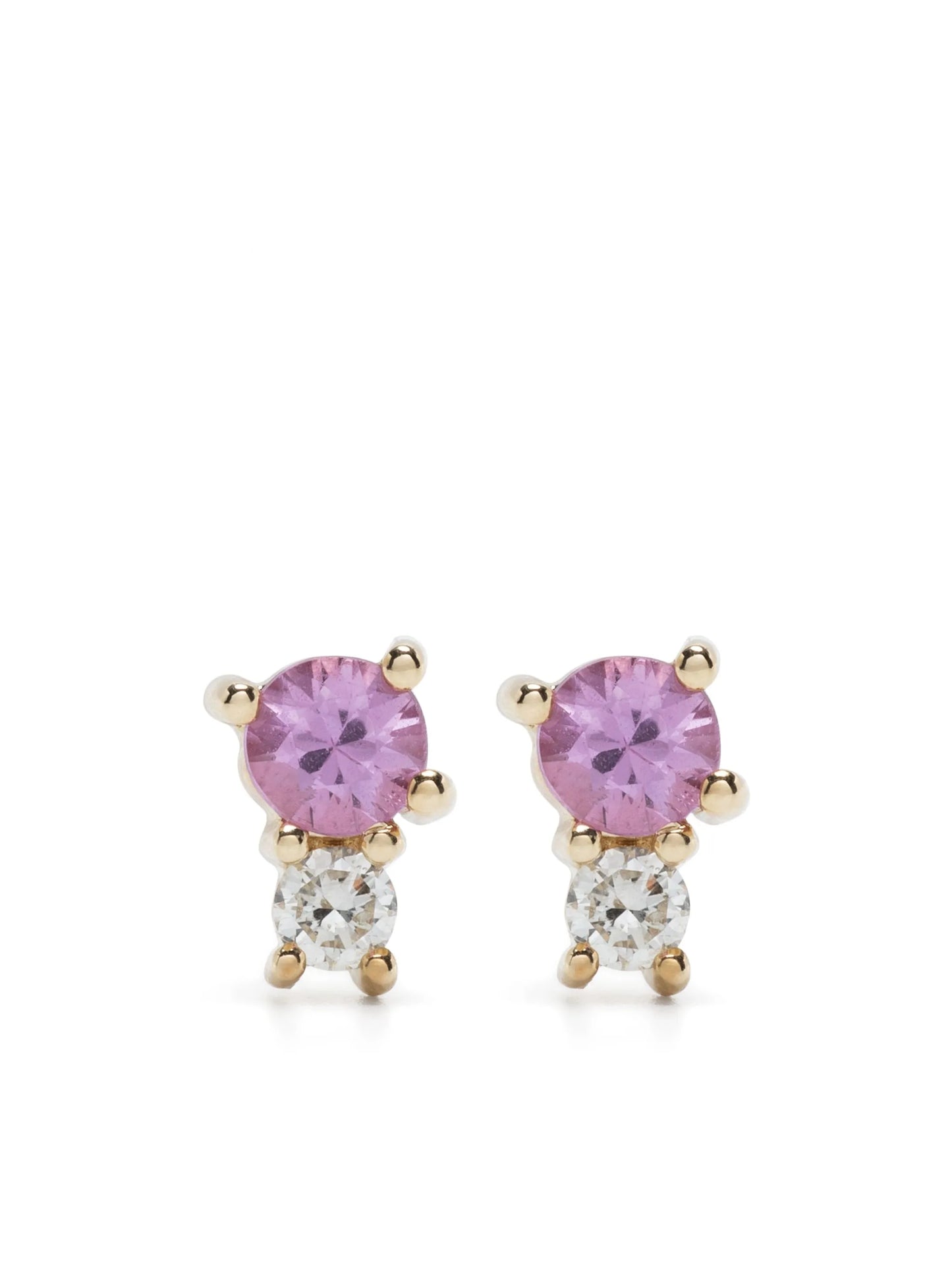 14K gold Amigos diamond and sapphire earrings