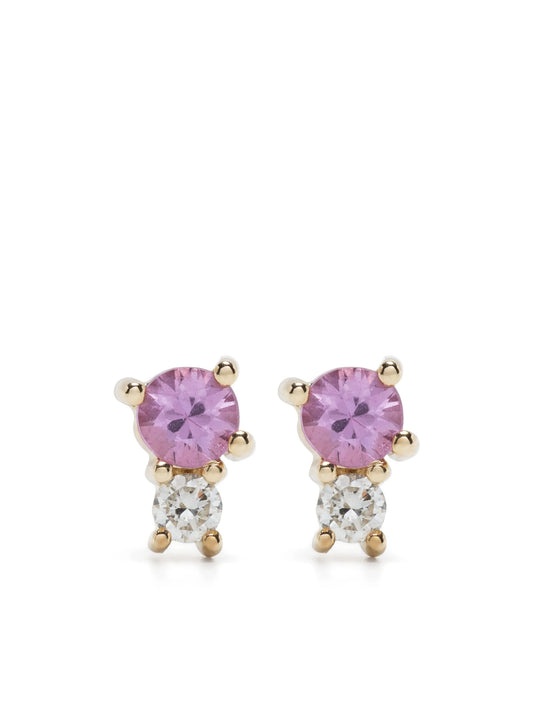 14K gold Amigos diamond and sapphire earrings