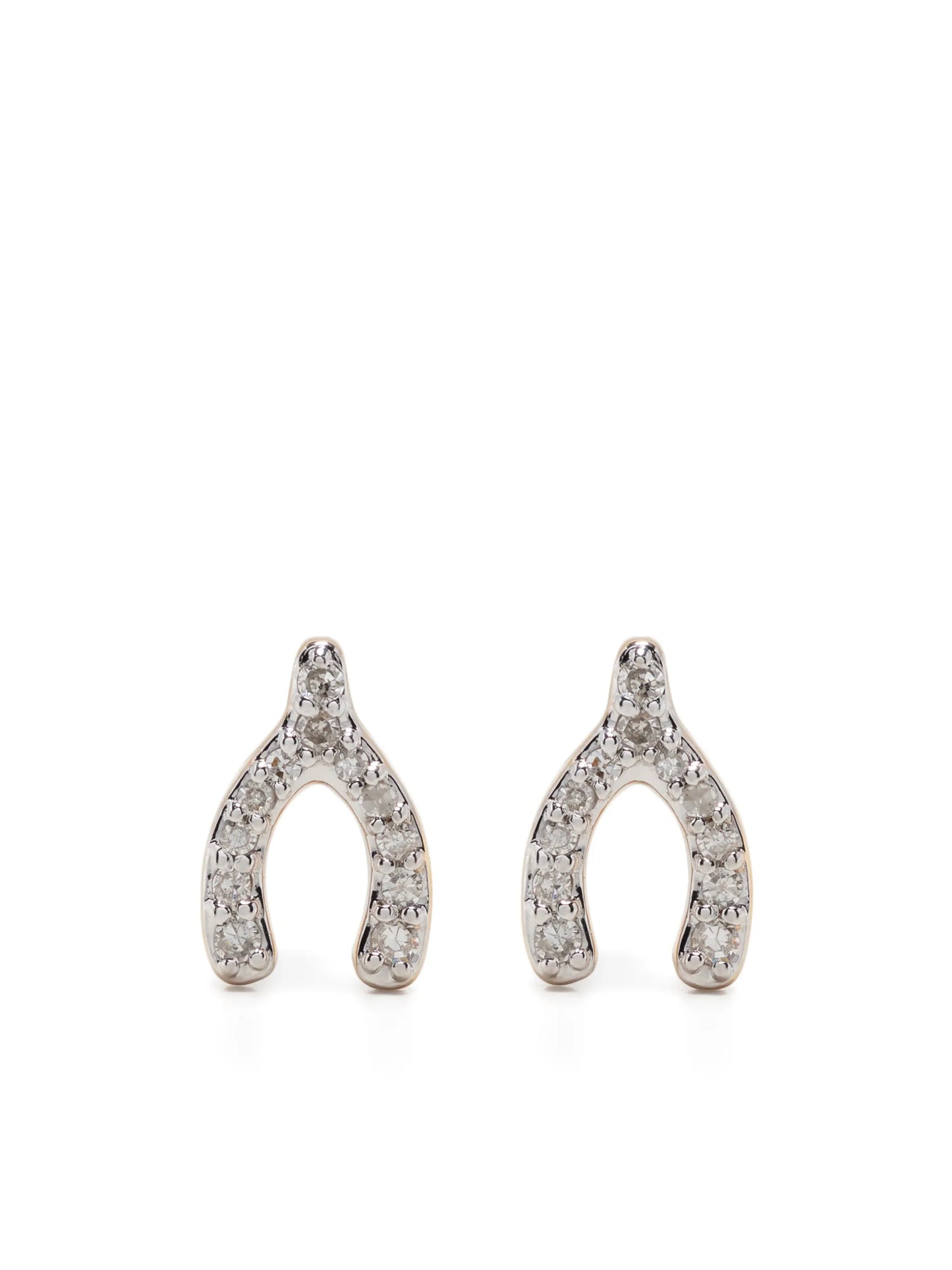 14kt yellow gold Wishbone diamond earrings