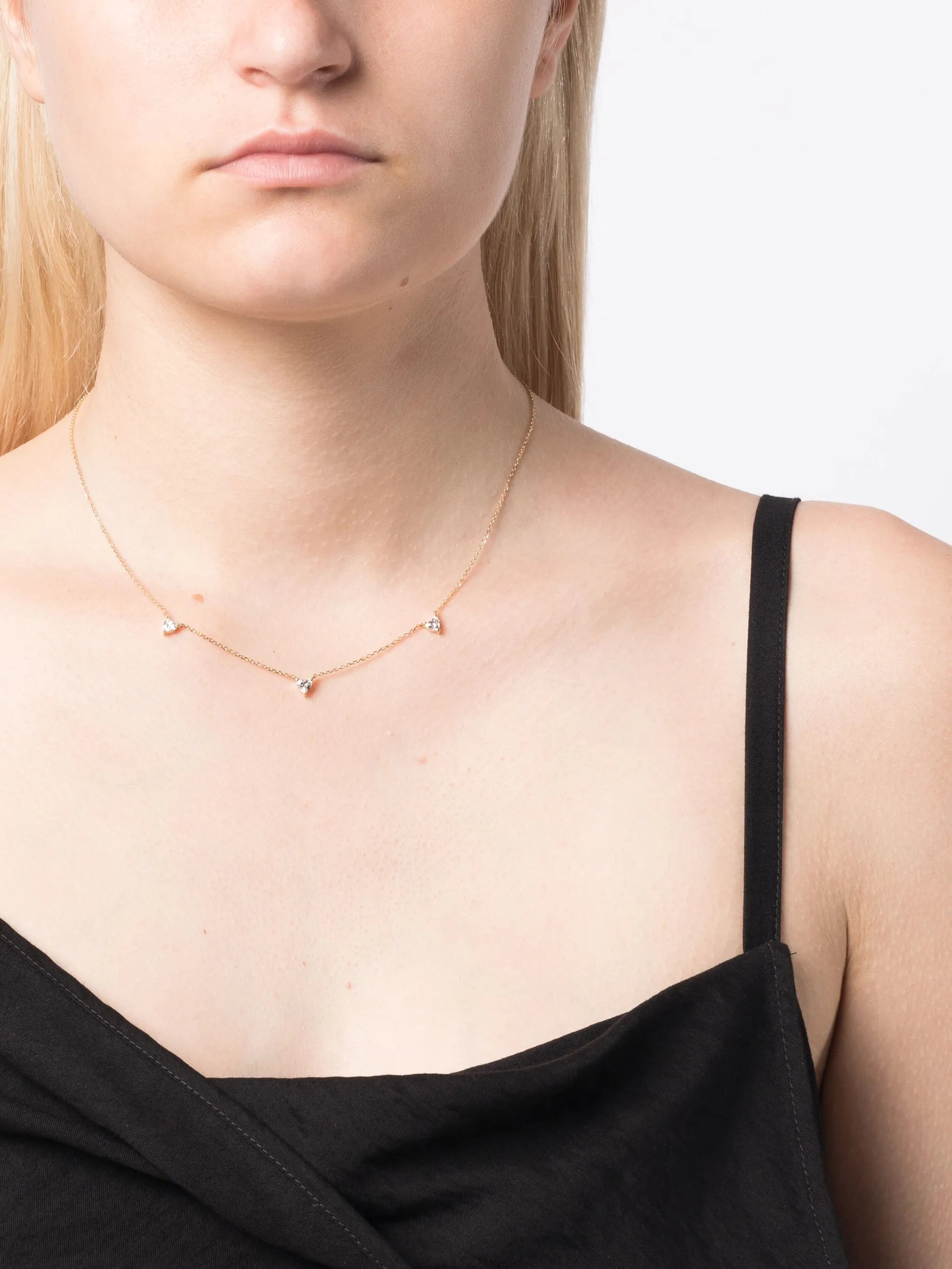 14kt yellow gold Love diamond necklace