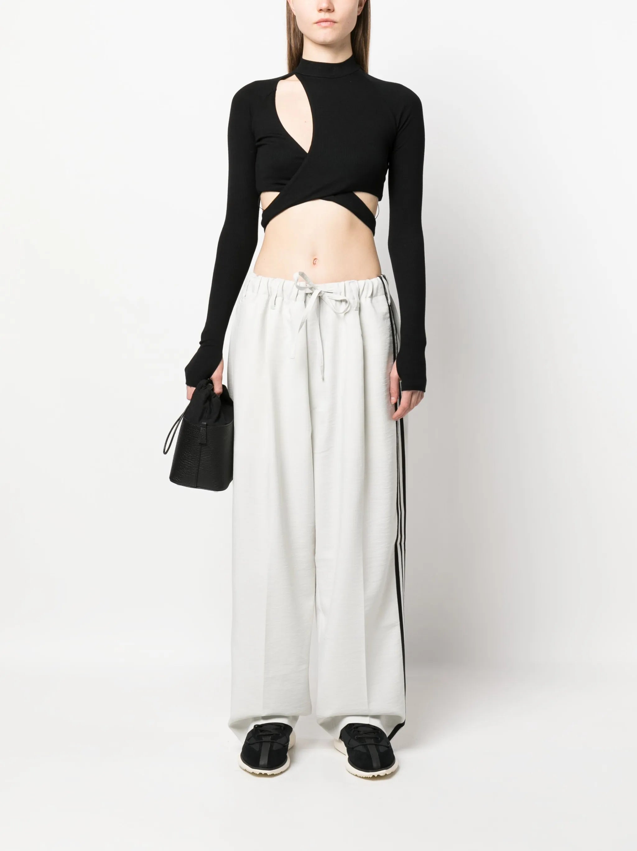 straight-leg side-stripe trousers
