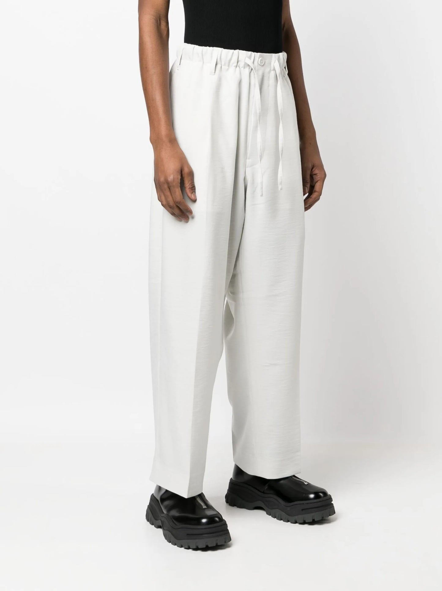 straight-leg side-stripe trousers
