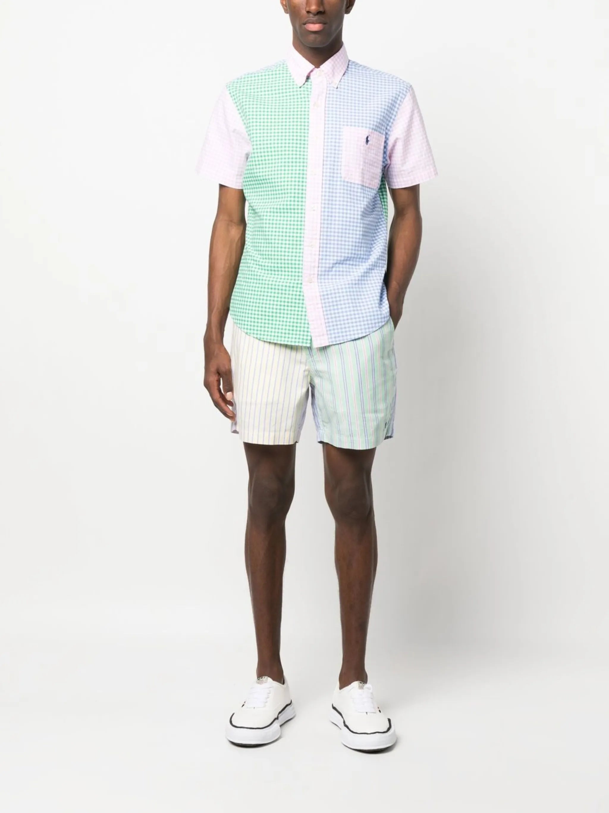 above-knee printed shorts