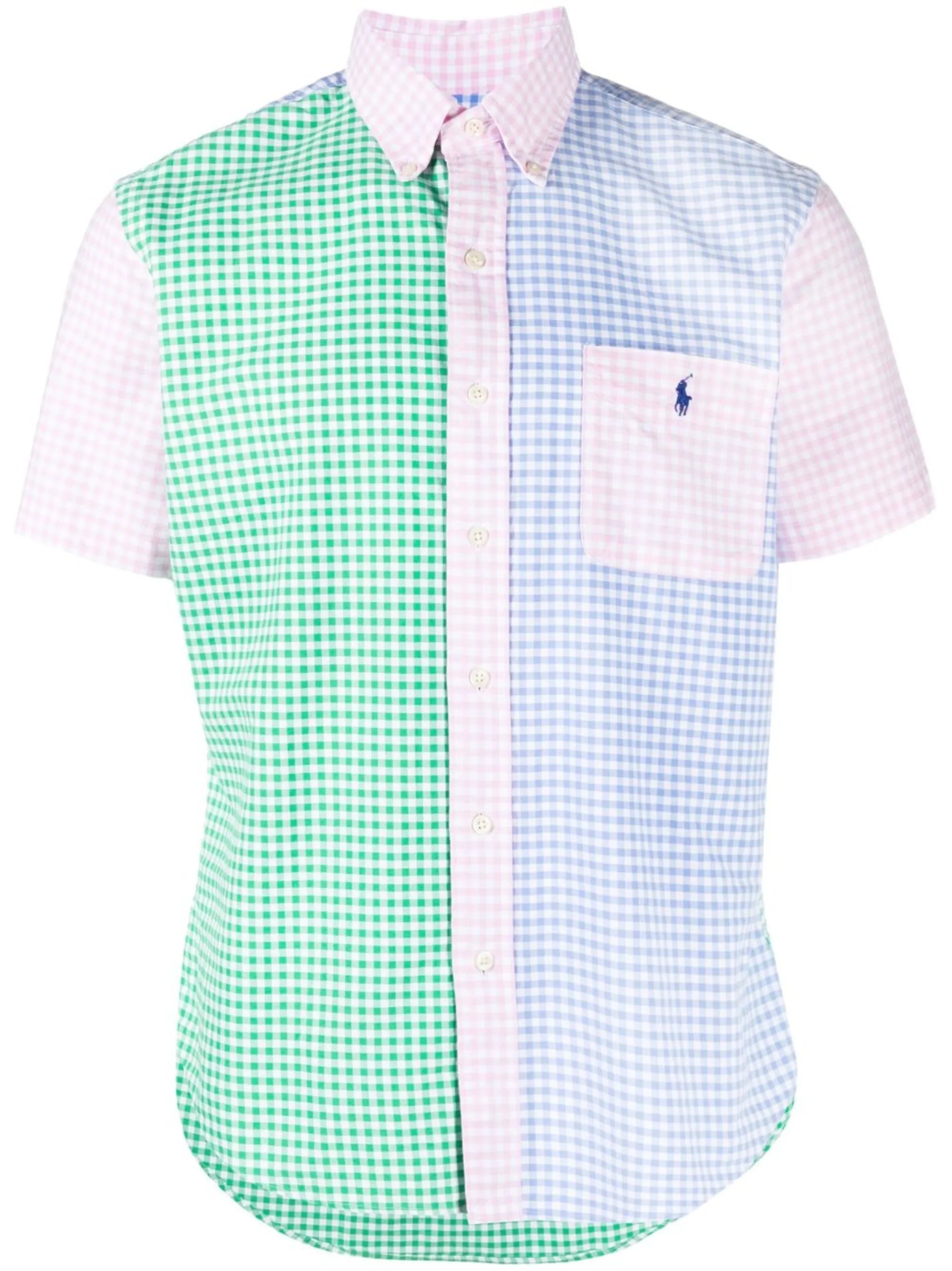 short-sleeve gingham shirt