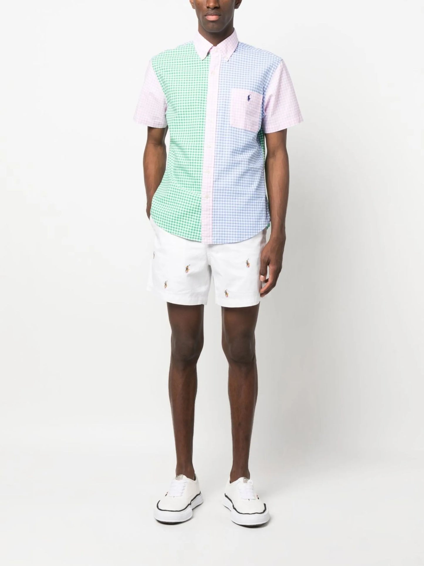 short-sleeve gingham shirt