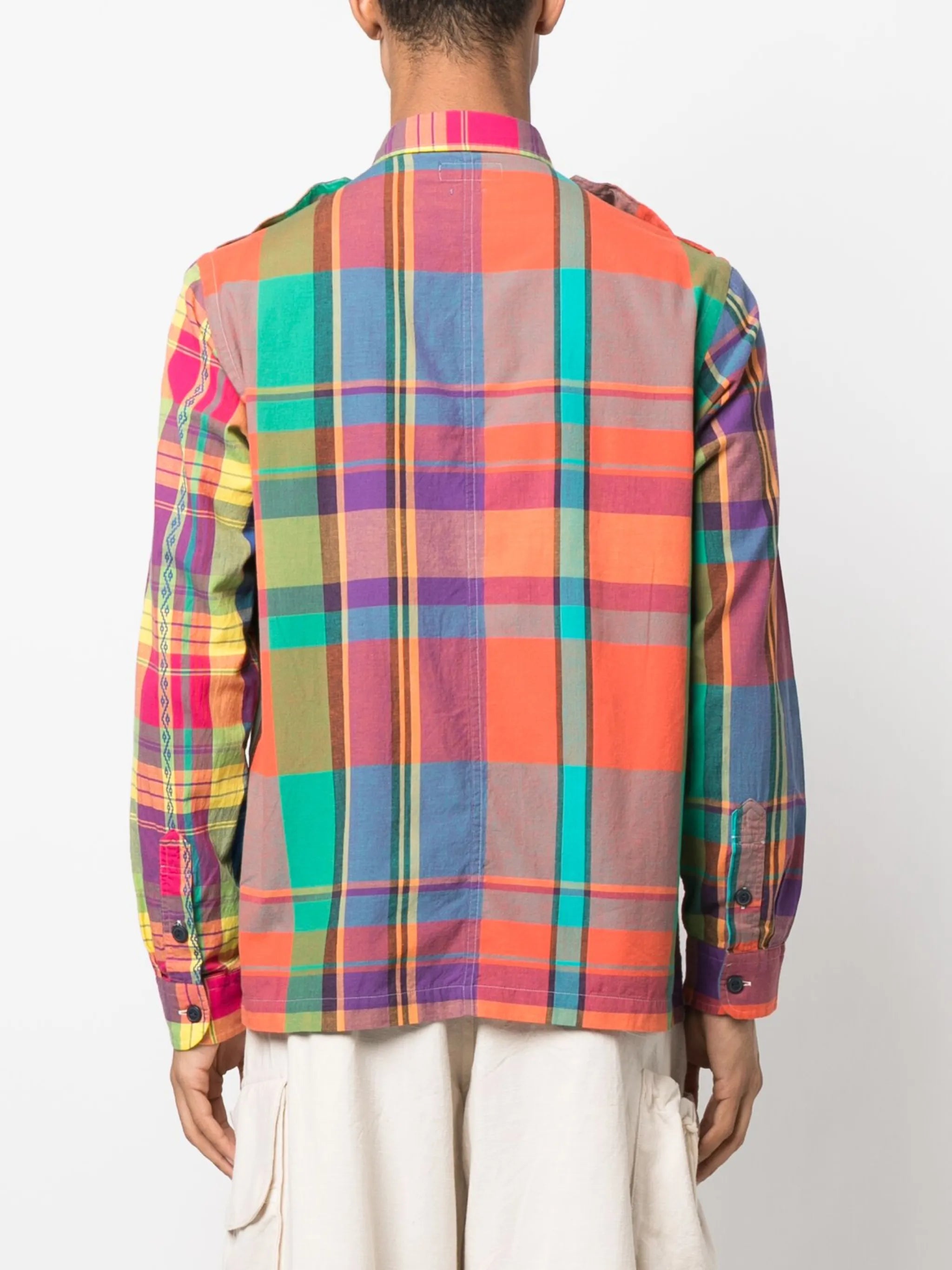 checkered multi-pocket shirt