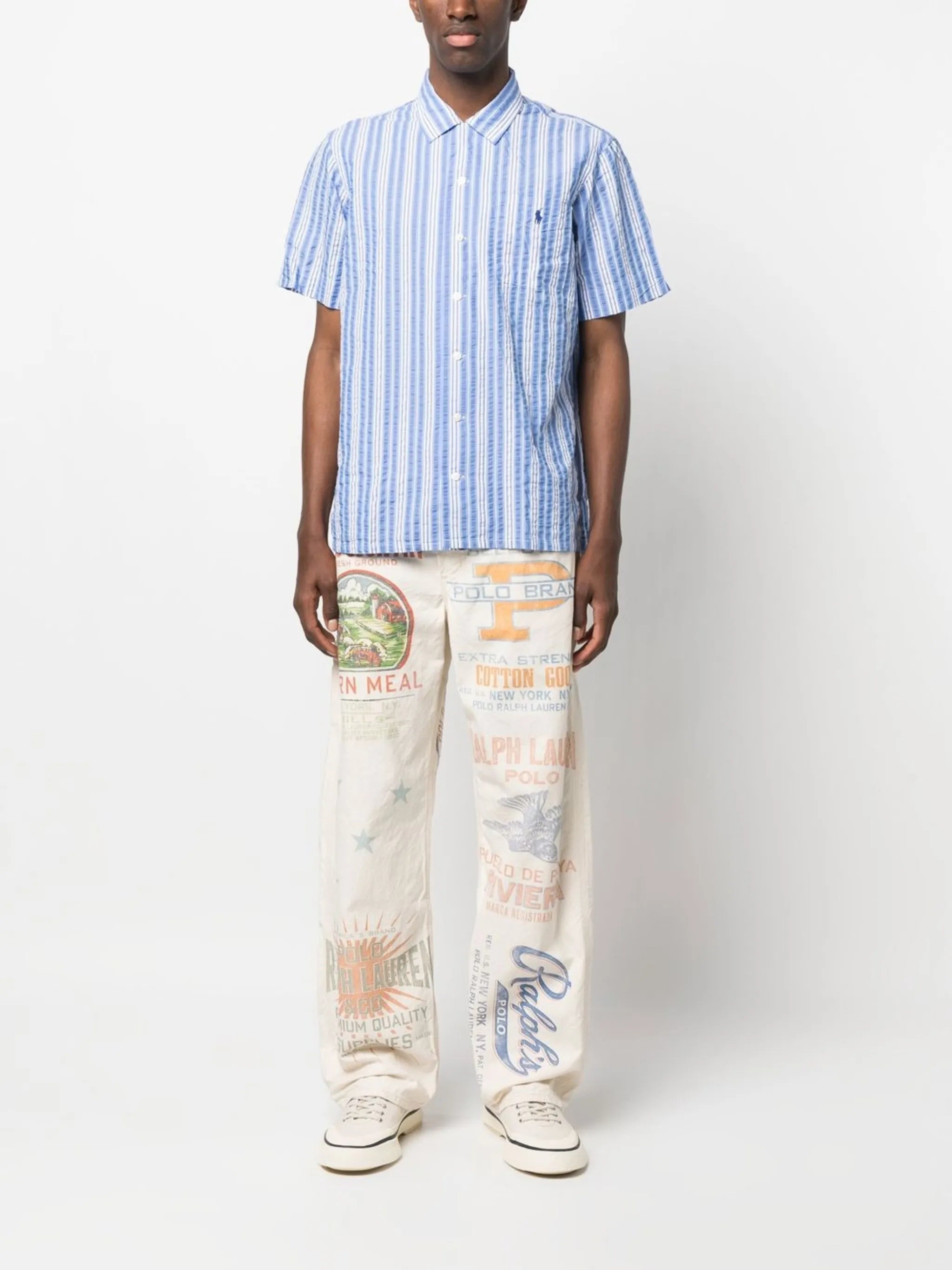 striped short-sleeve shirt