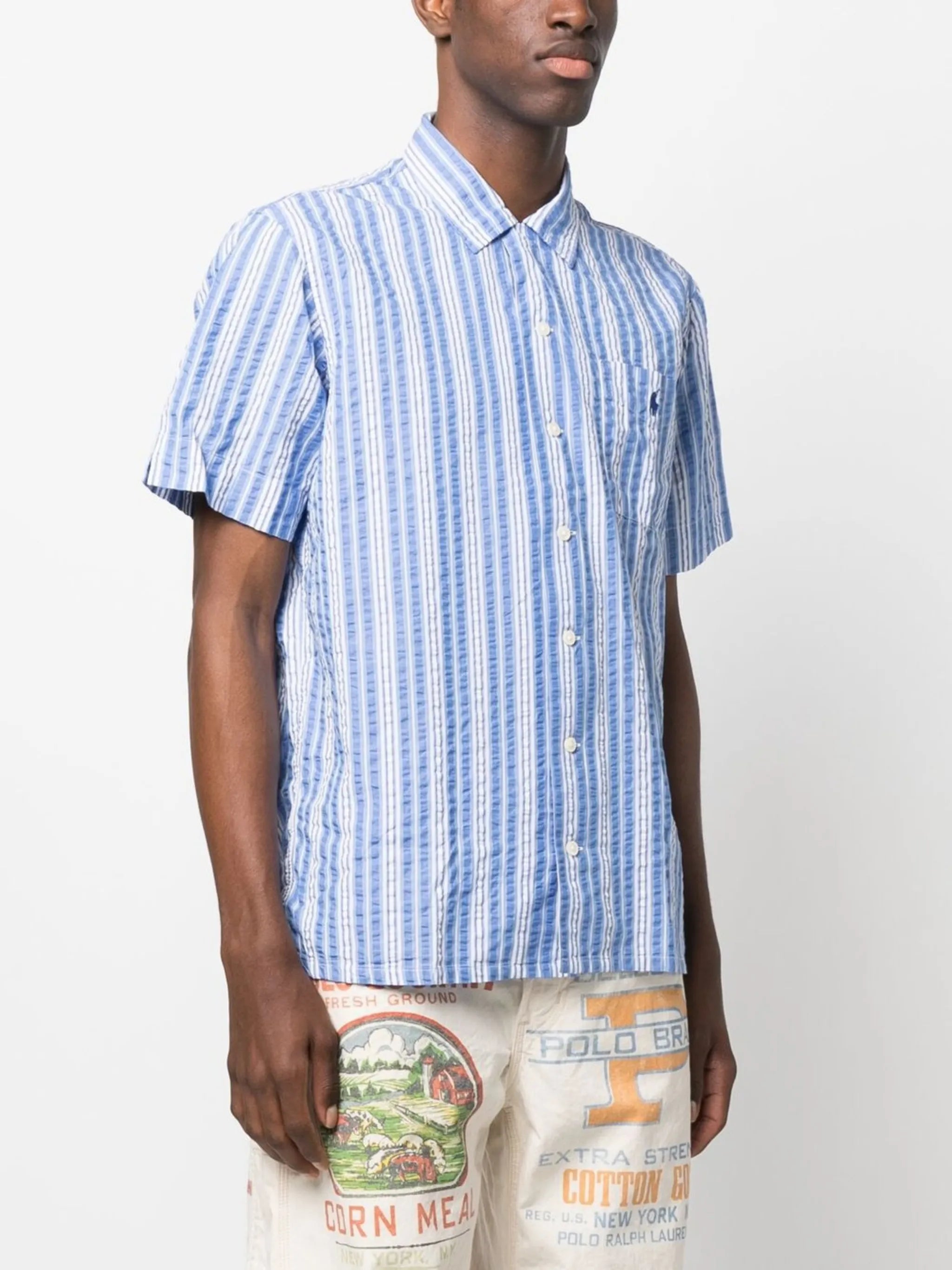 striped short-sleeve shirt