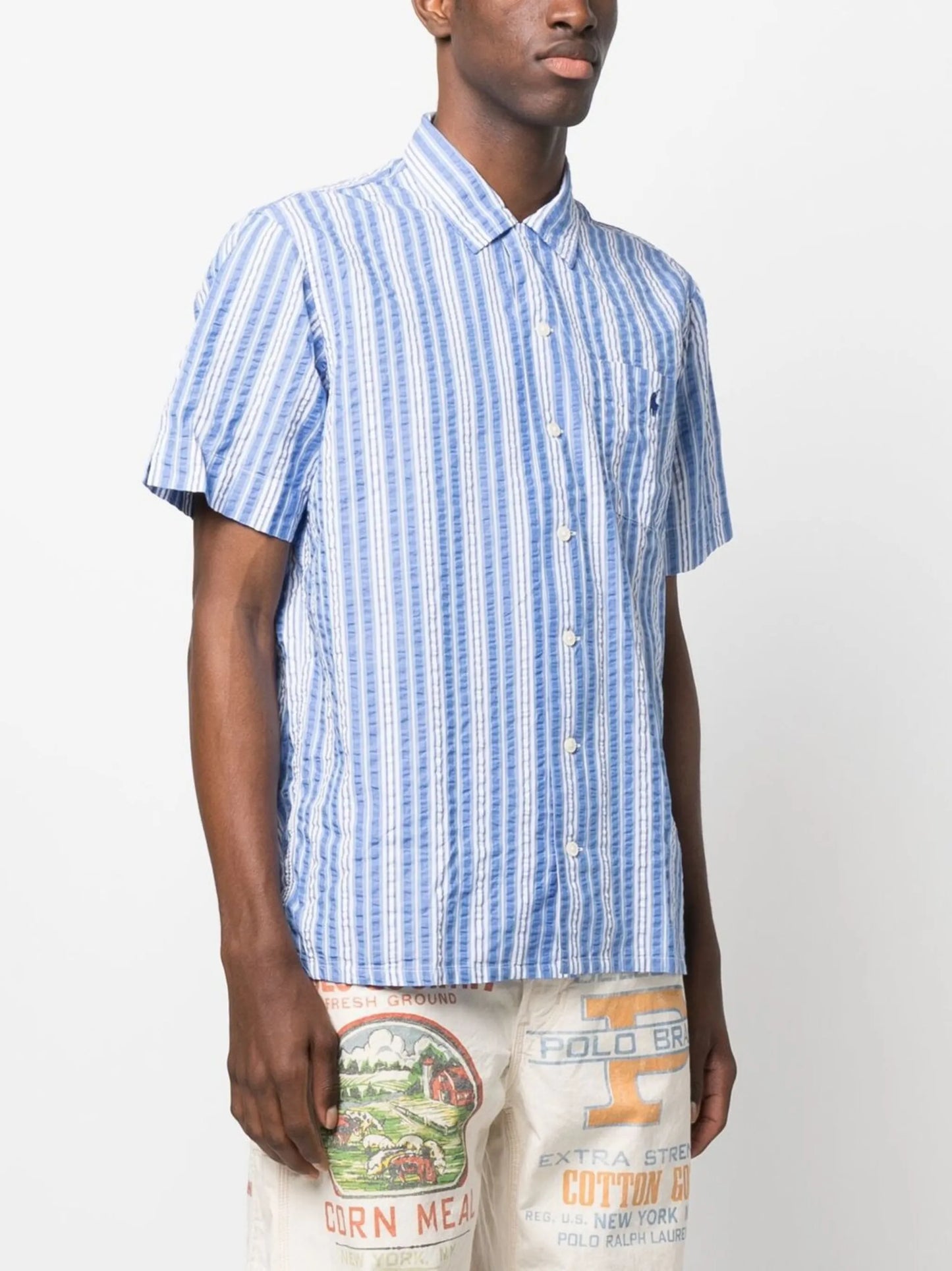 striped short-sleeve shirt