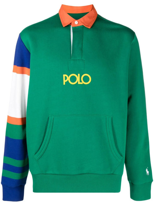 colour-block cotton polo shirt