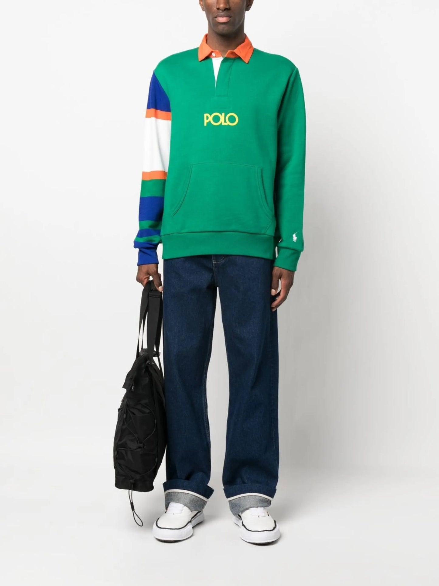 colour-block cotton polo shirt