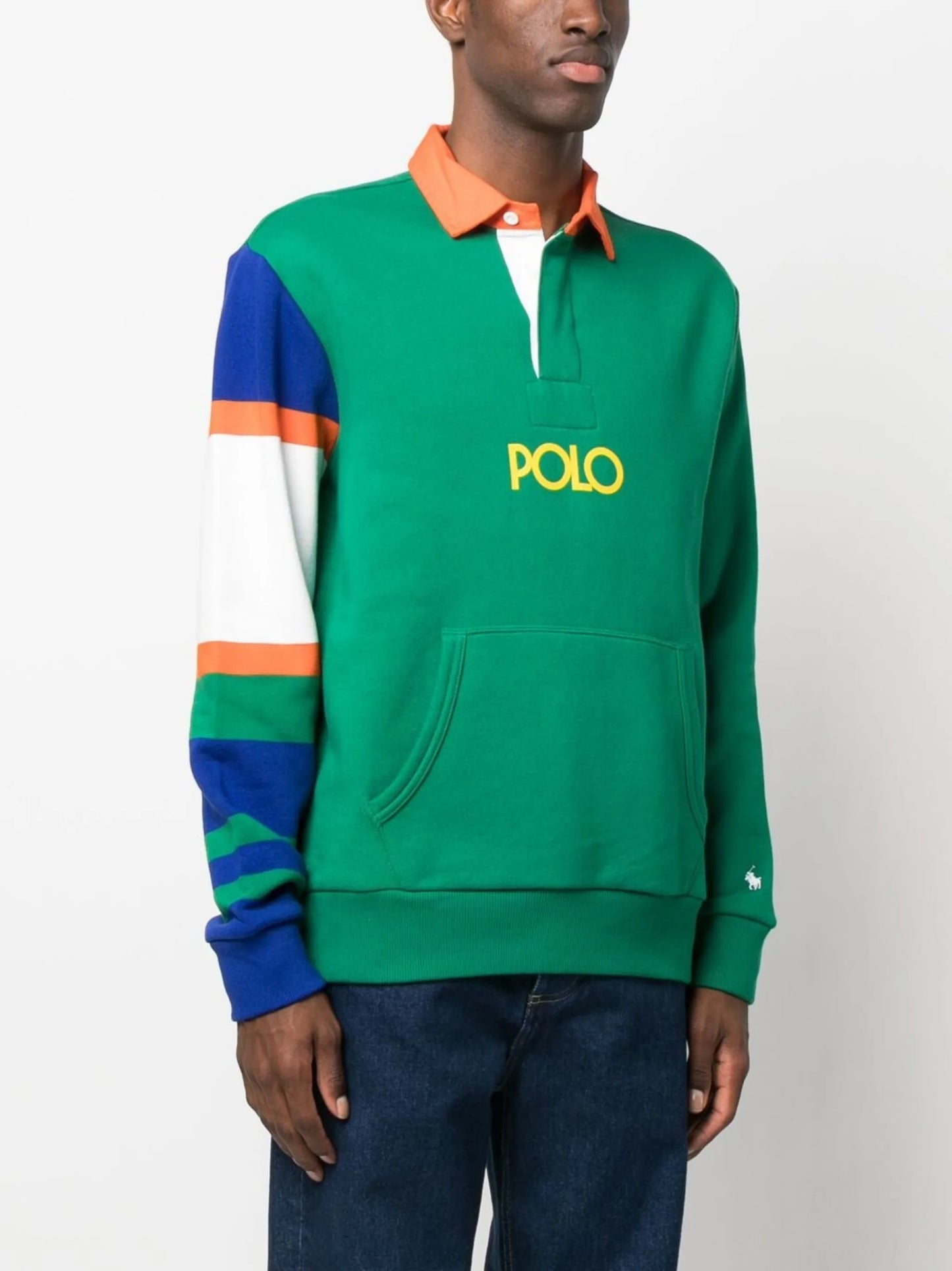 colour-block cotton polo shirt