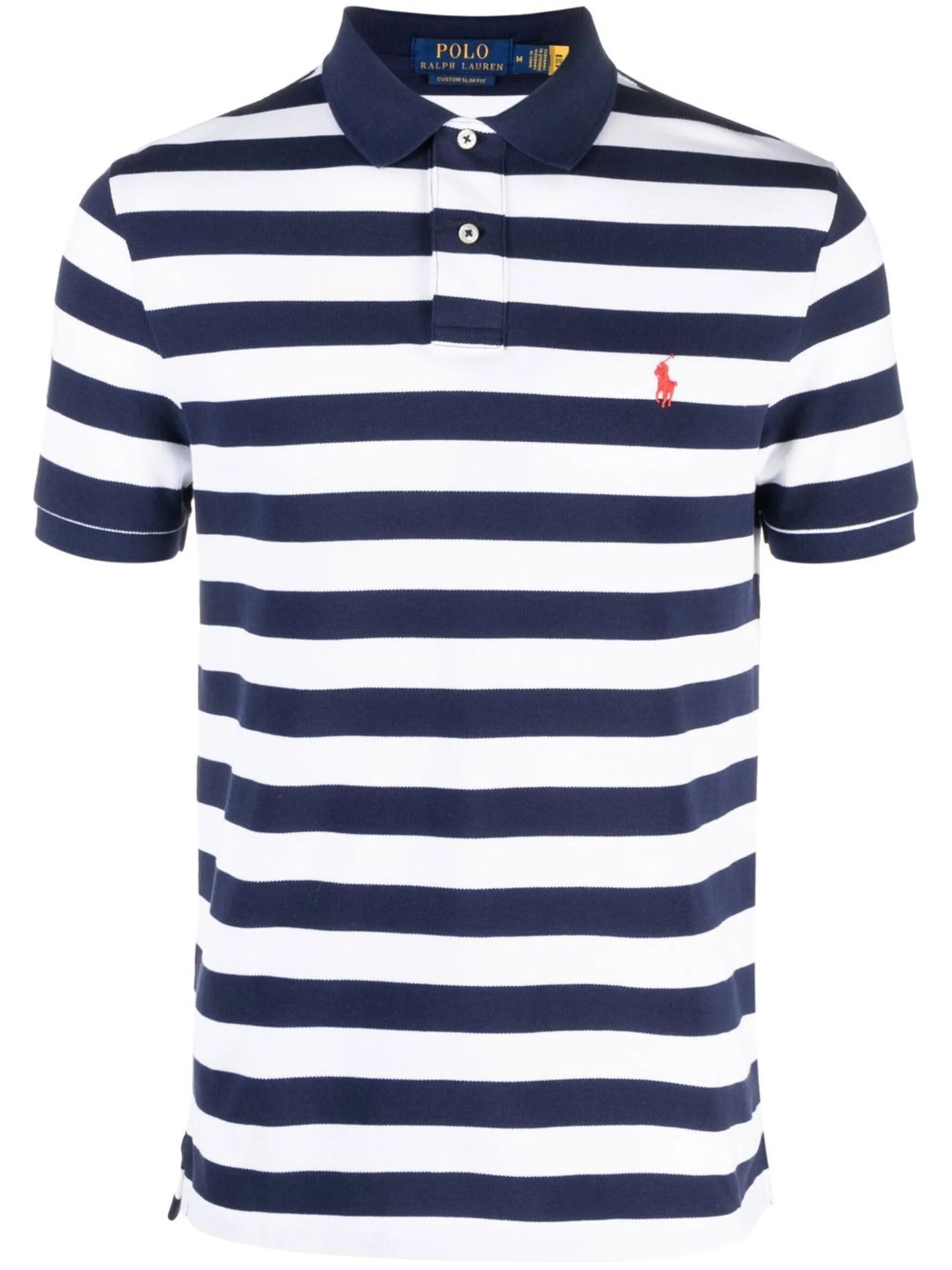striped embroidered polo shirt