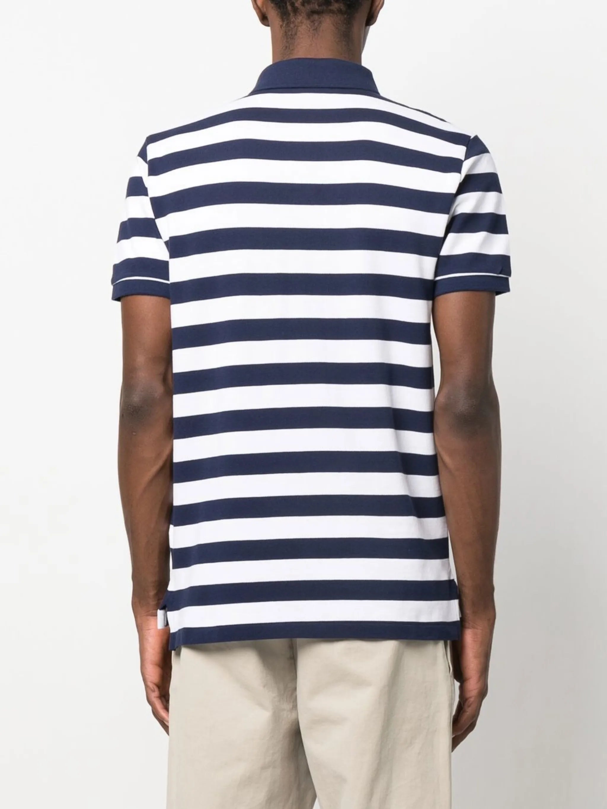 striped embroidered polo shirt