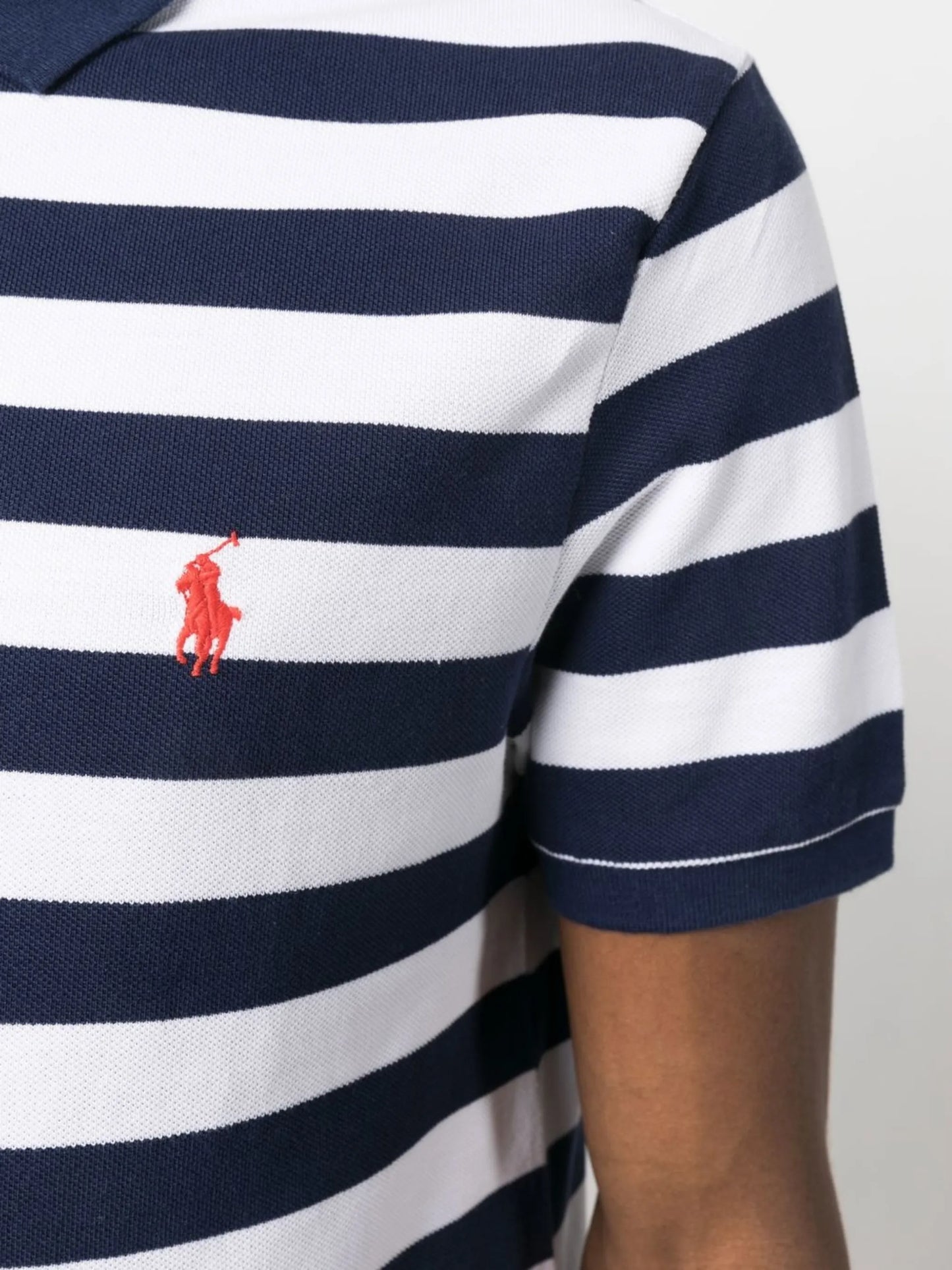 striped embroidered polo shirt