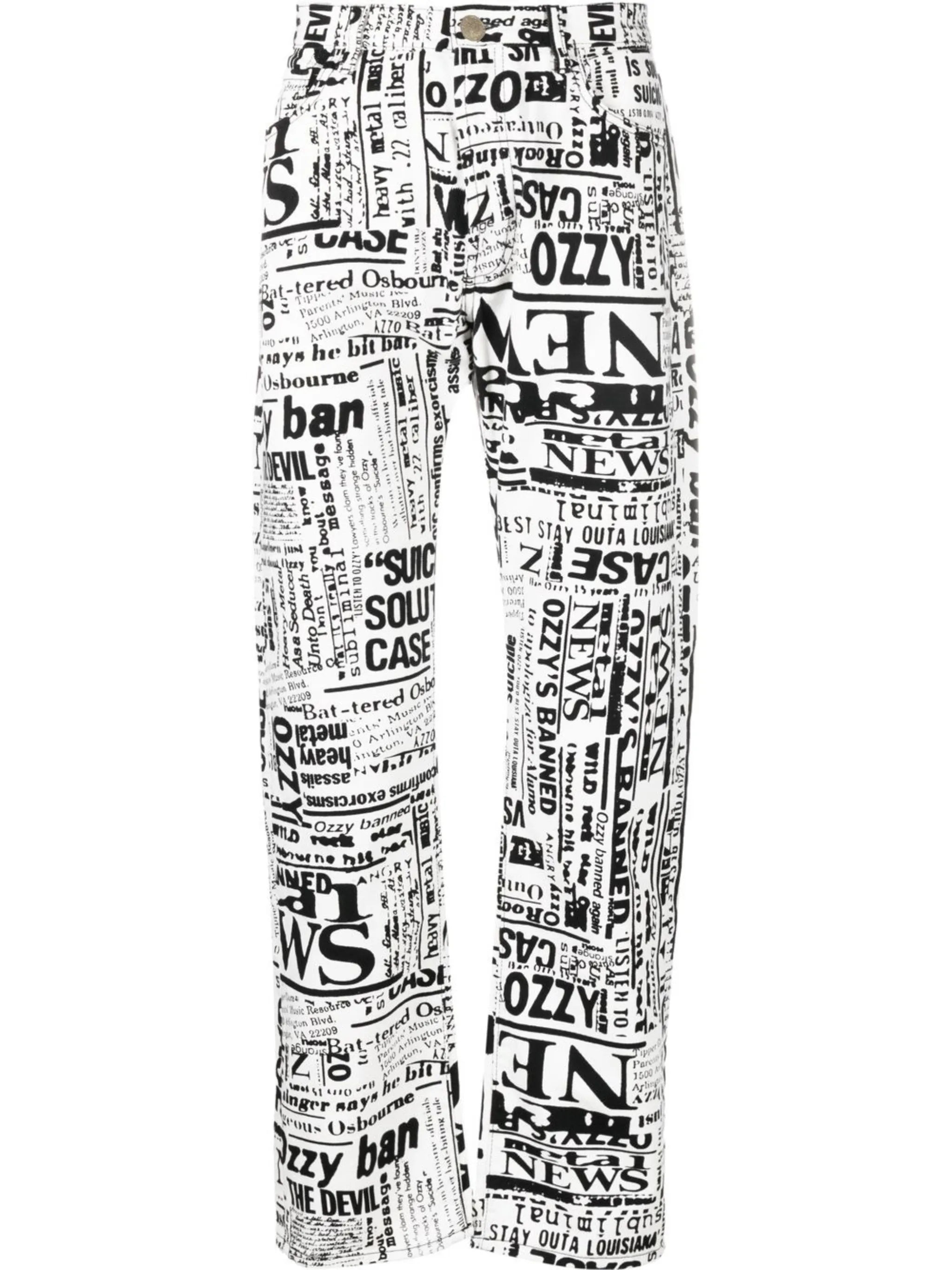 all-over print jeans
