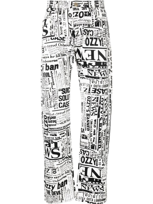 all-over print jeans