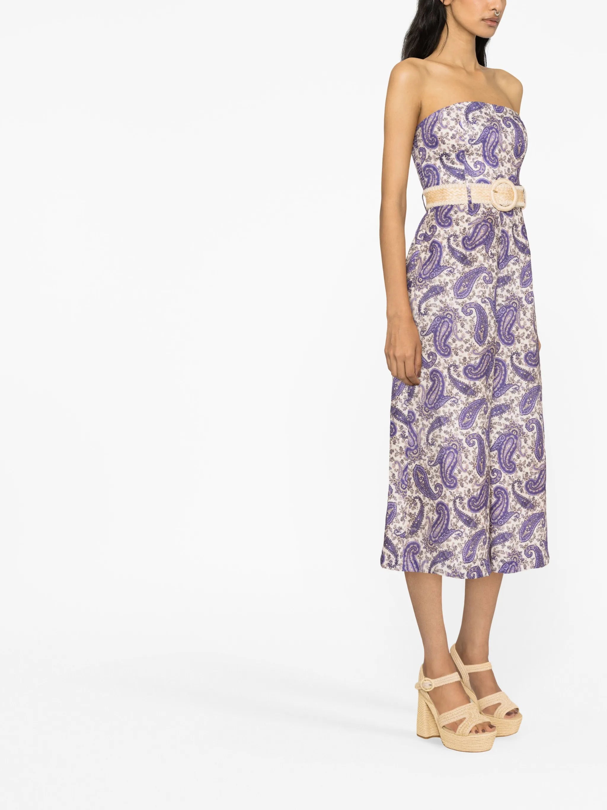 paisley-print strapless jumpsuit