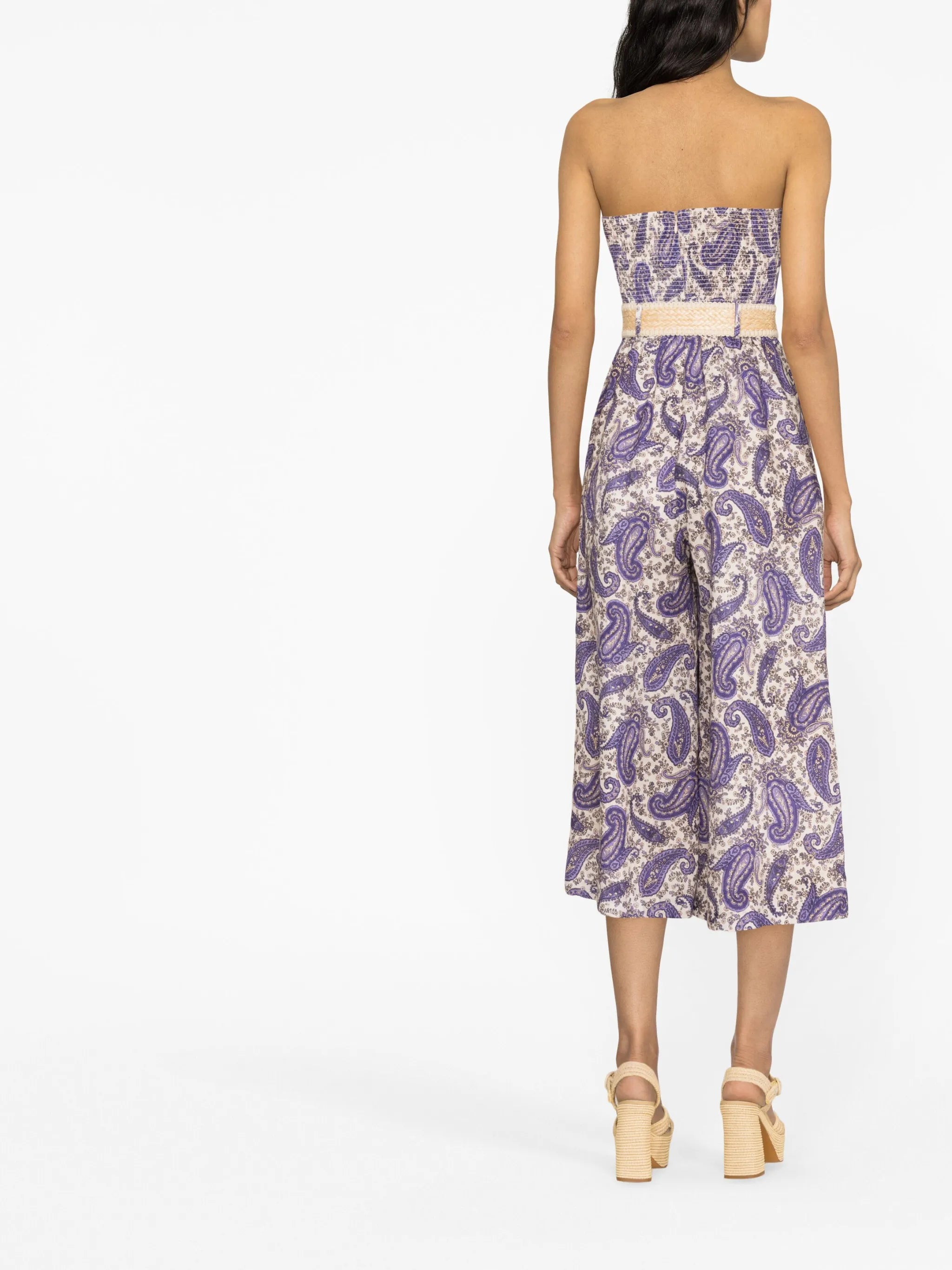 paisley-print strapless jumpsuit