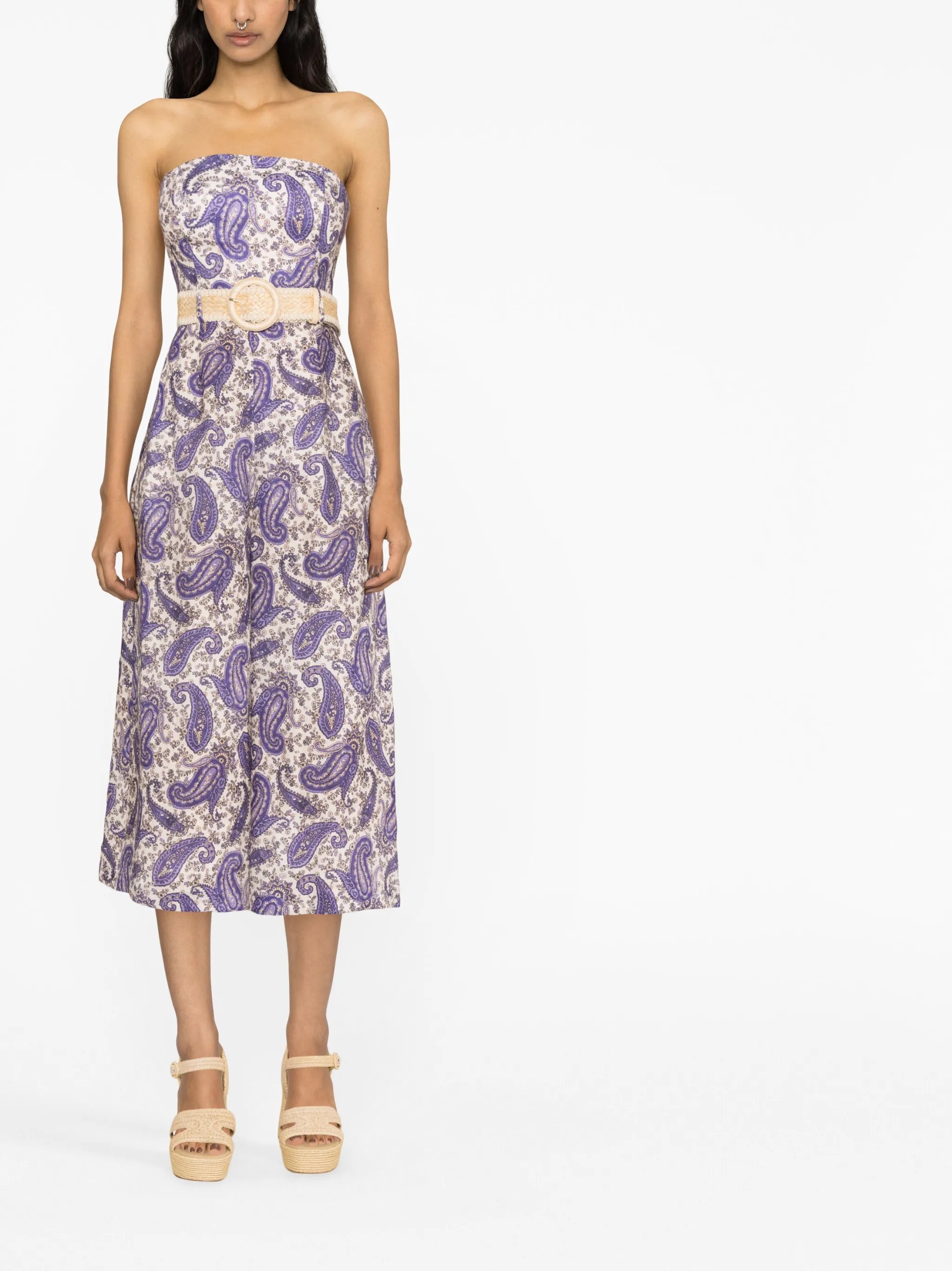 paisley-print strapless jumpsuit