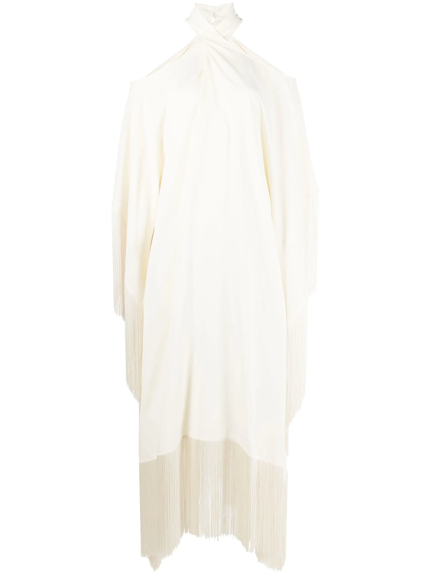 Mambo fringed crepe midi dress