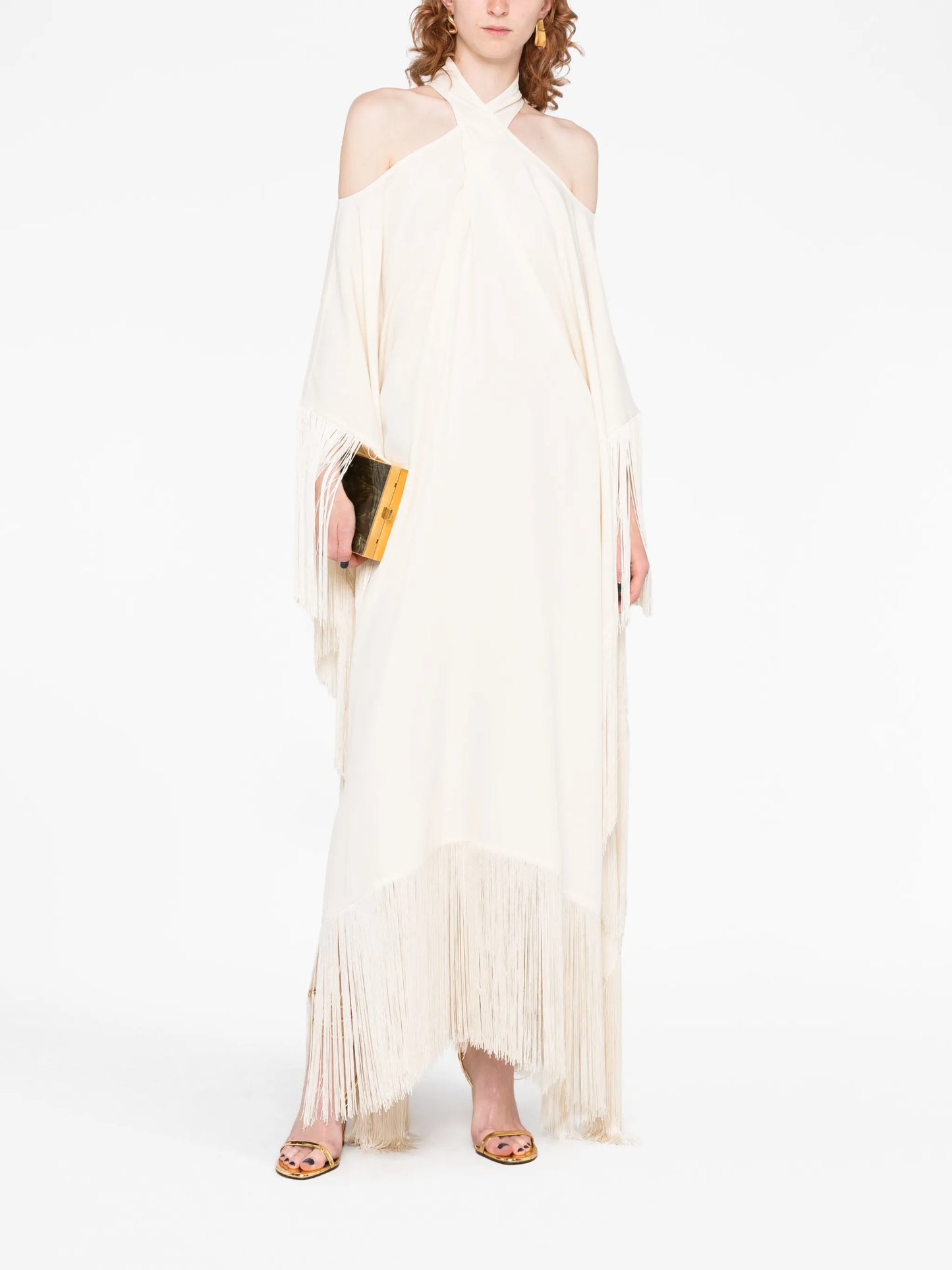 Mambo fringed crepe midi dress