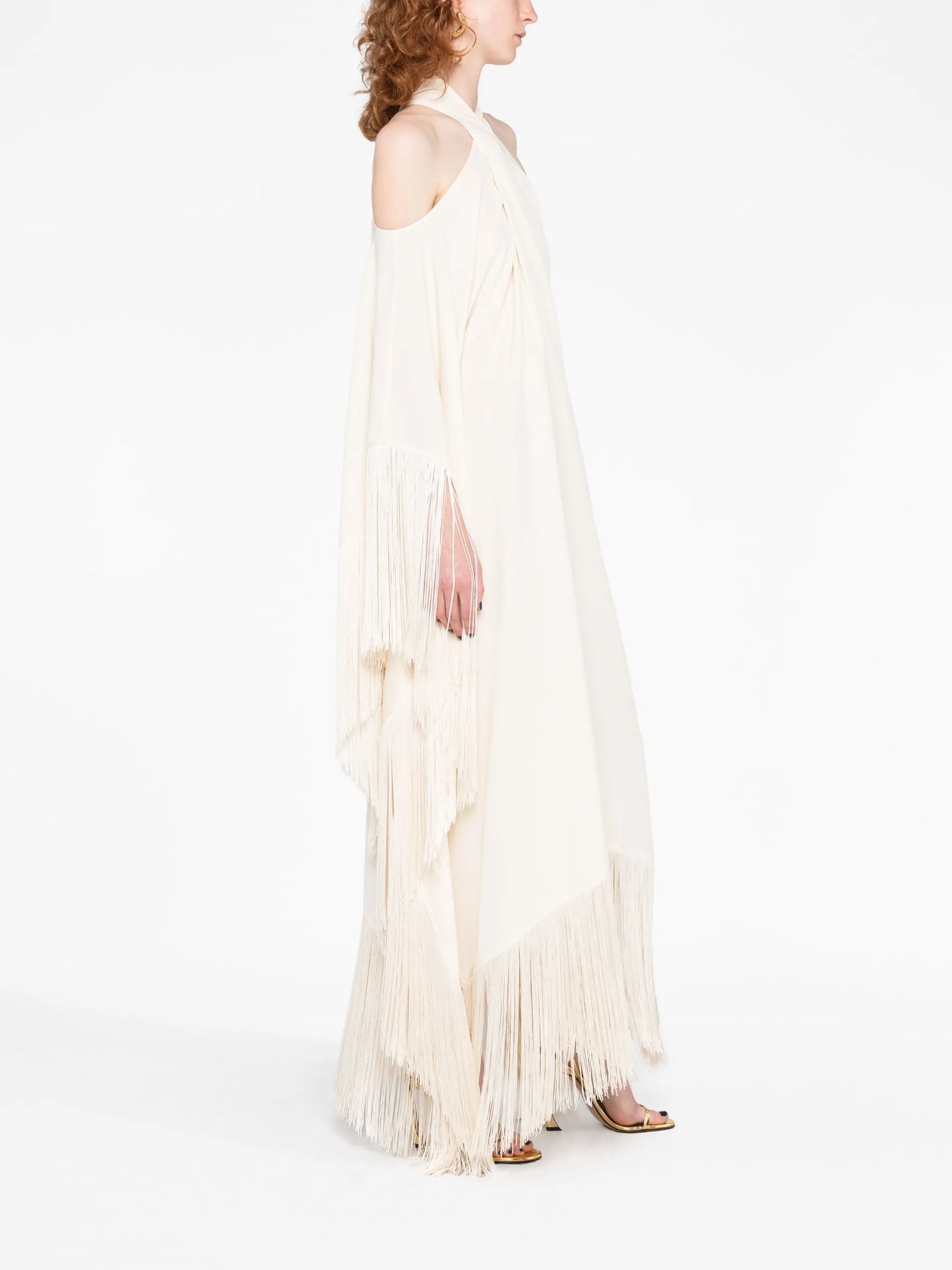 Mambo fringed crepe midi dress