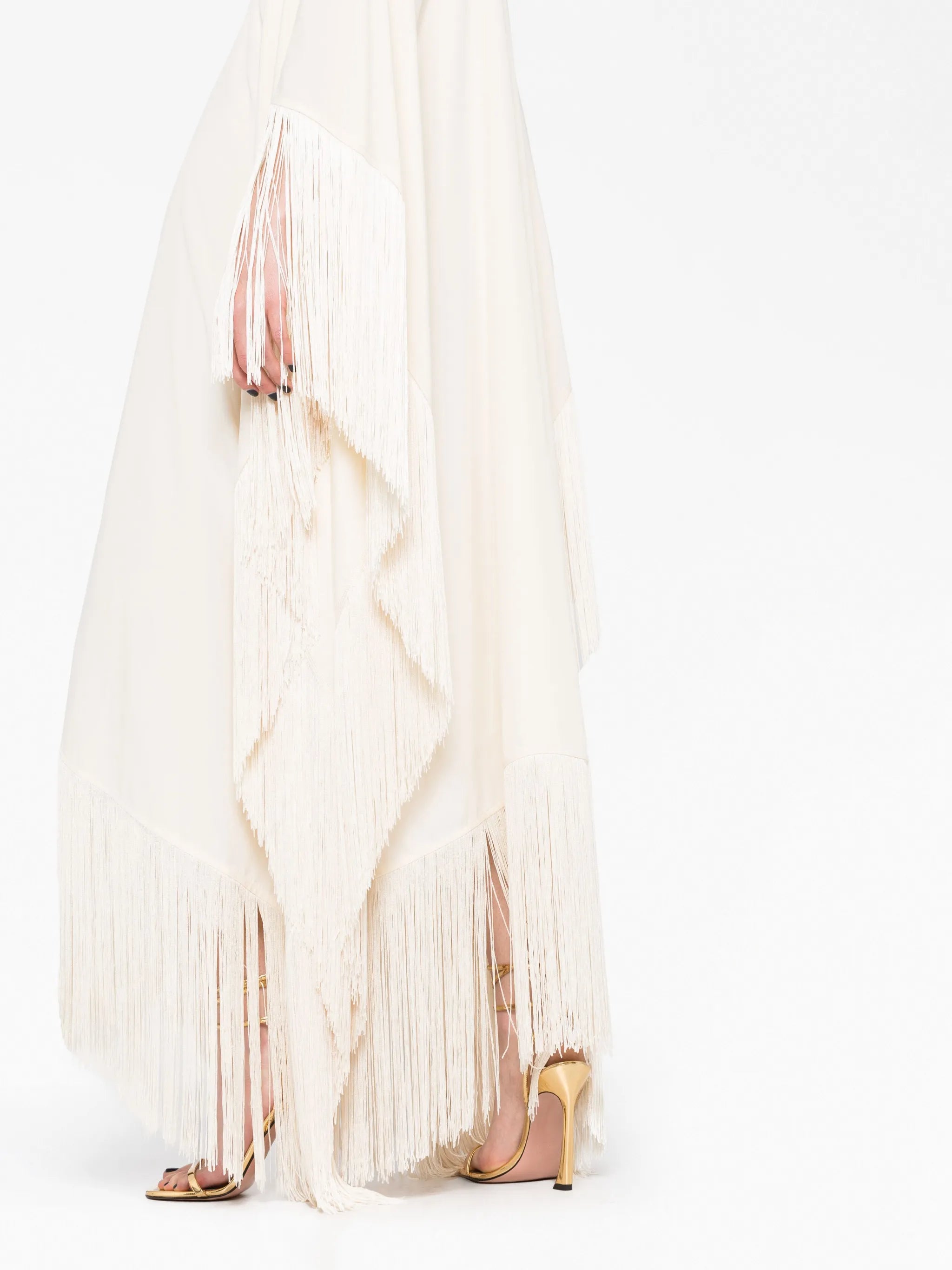 Mambo fringed crepe midi dress