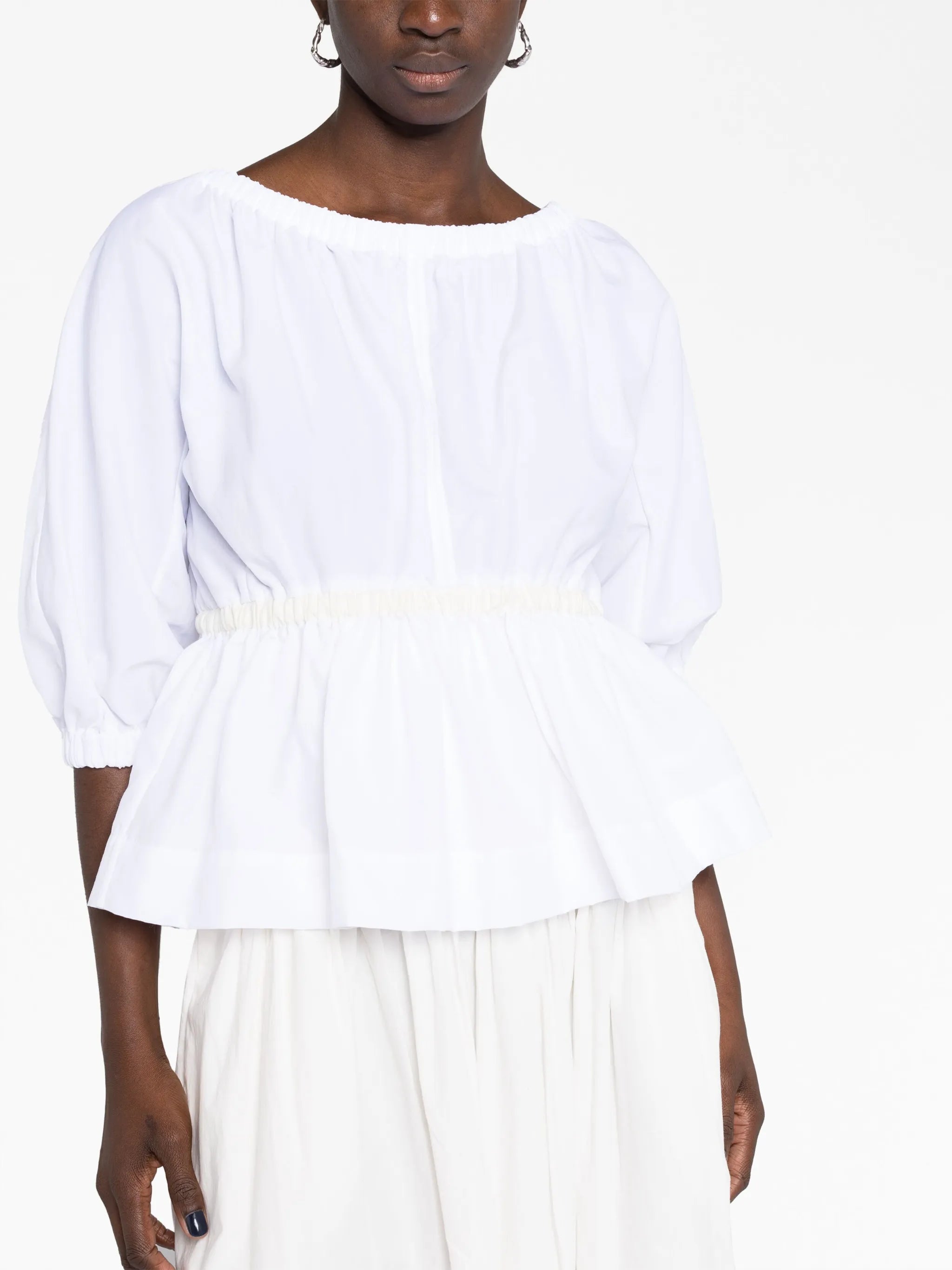 Katie peplum-waist blouse