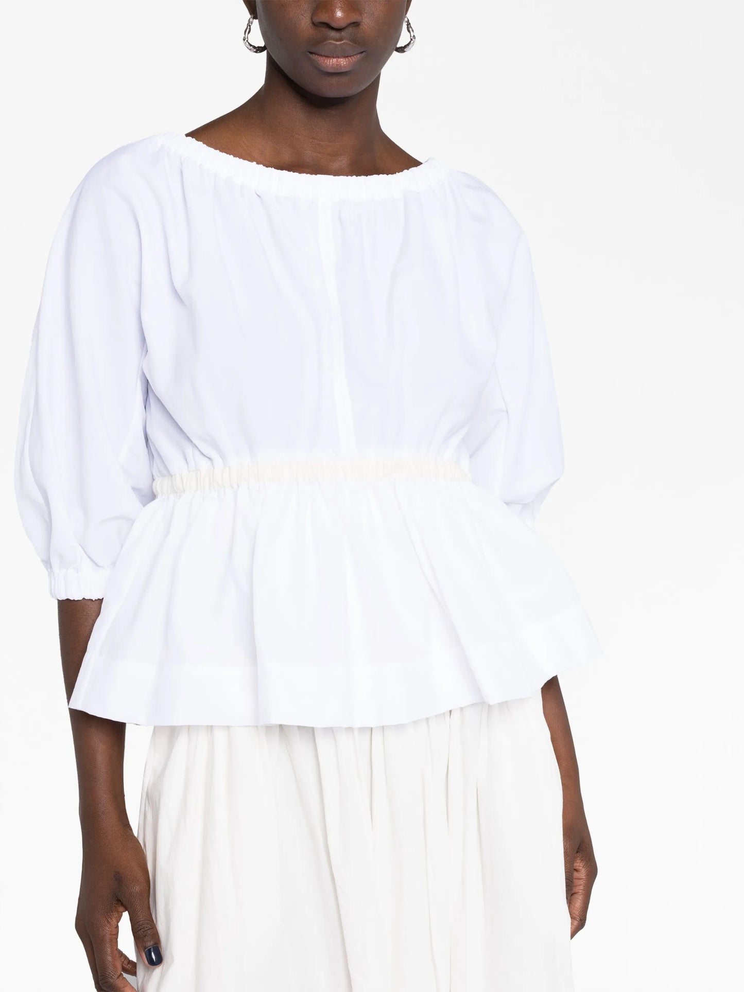 Katie peplum-waist blouse