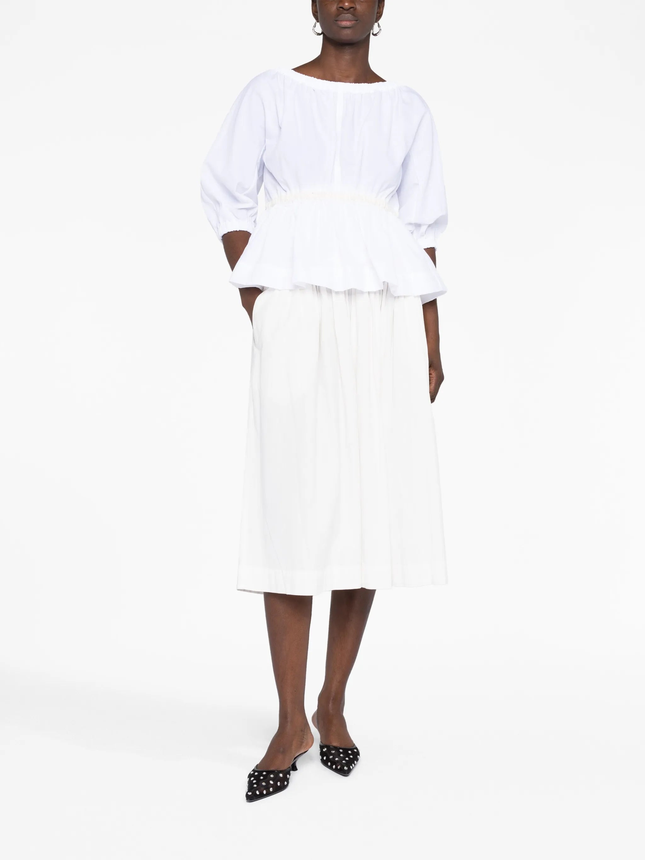 Katie peplum-waist blouse
