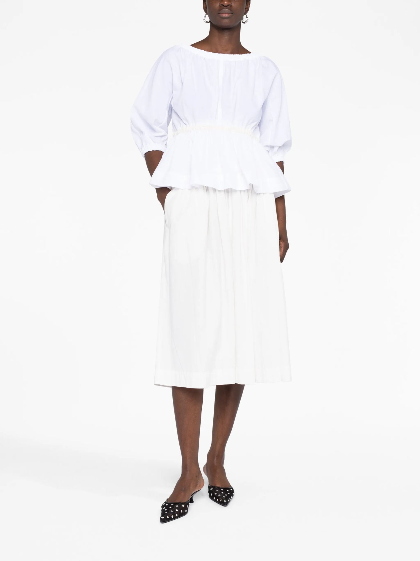 Katie peplum-waist blouse