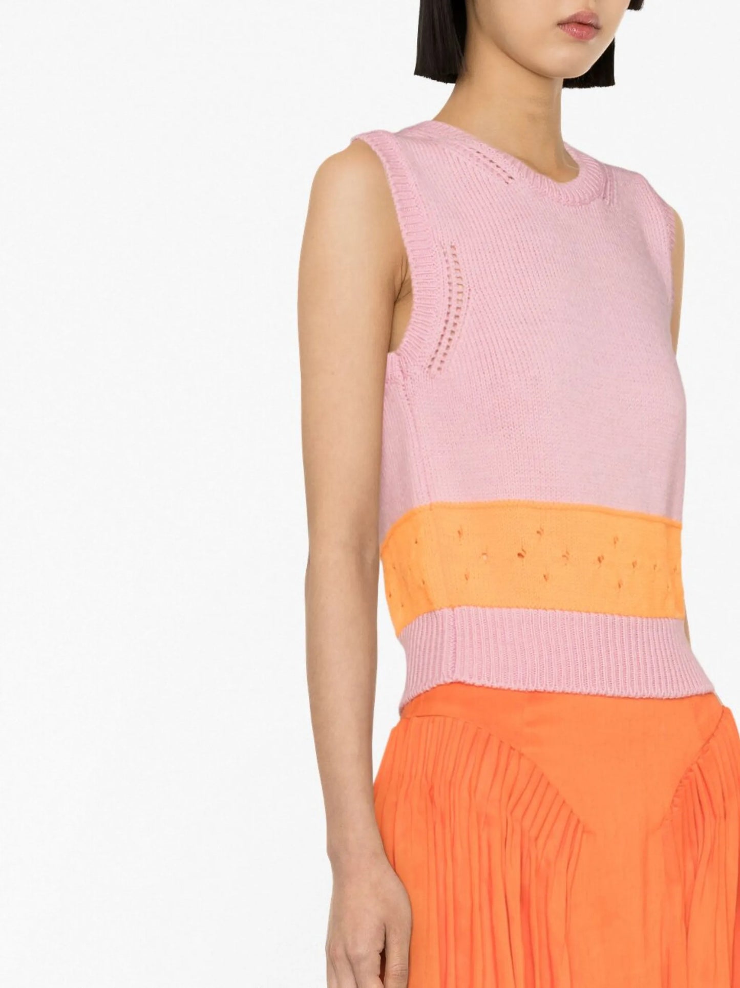 Romy two-tone sleeveless top