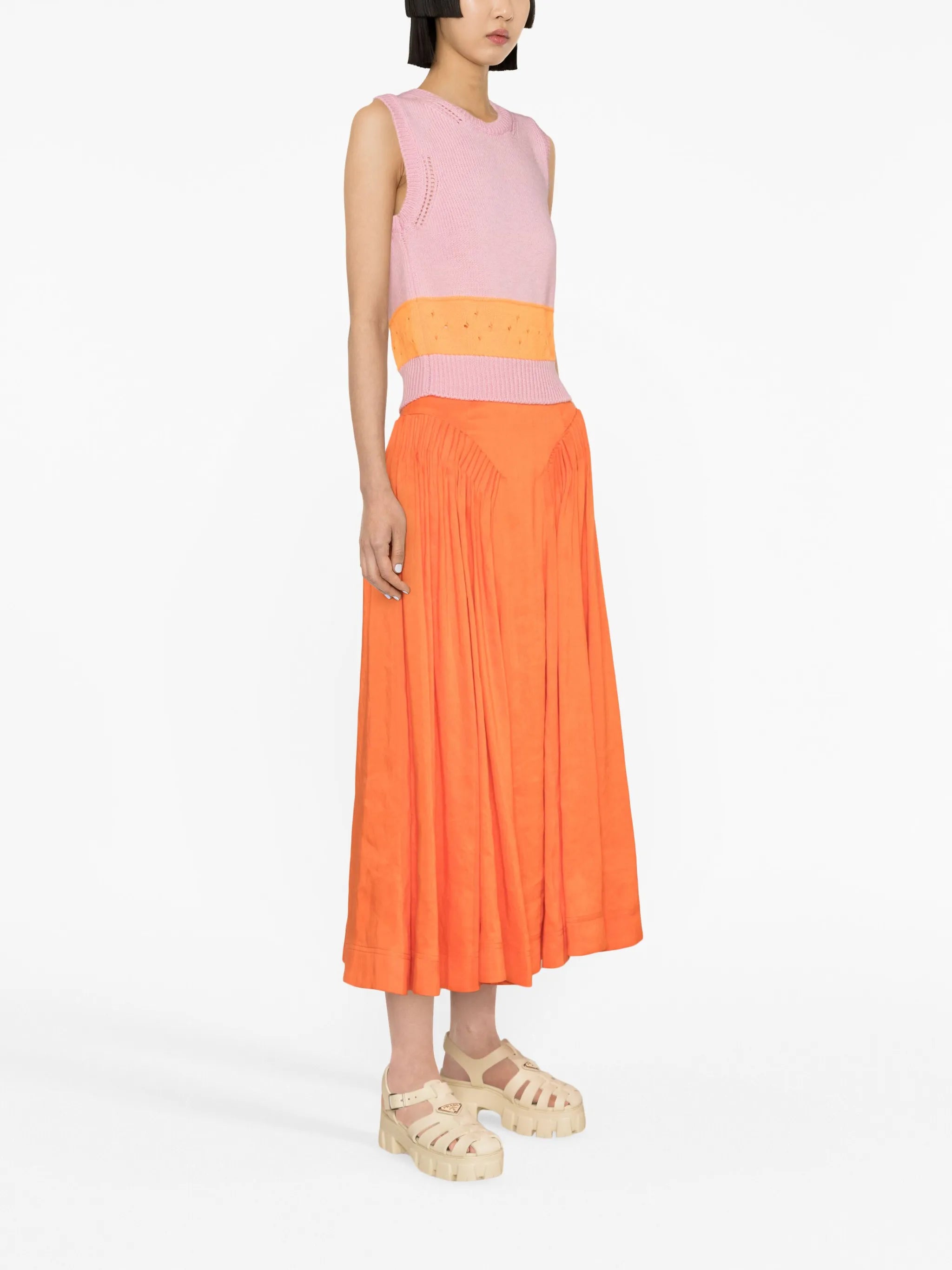 Romy two-tone sleeveless top