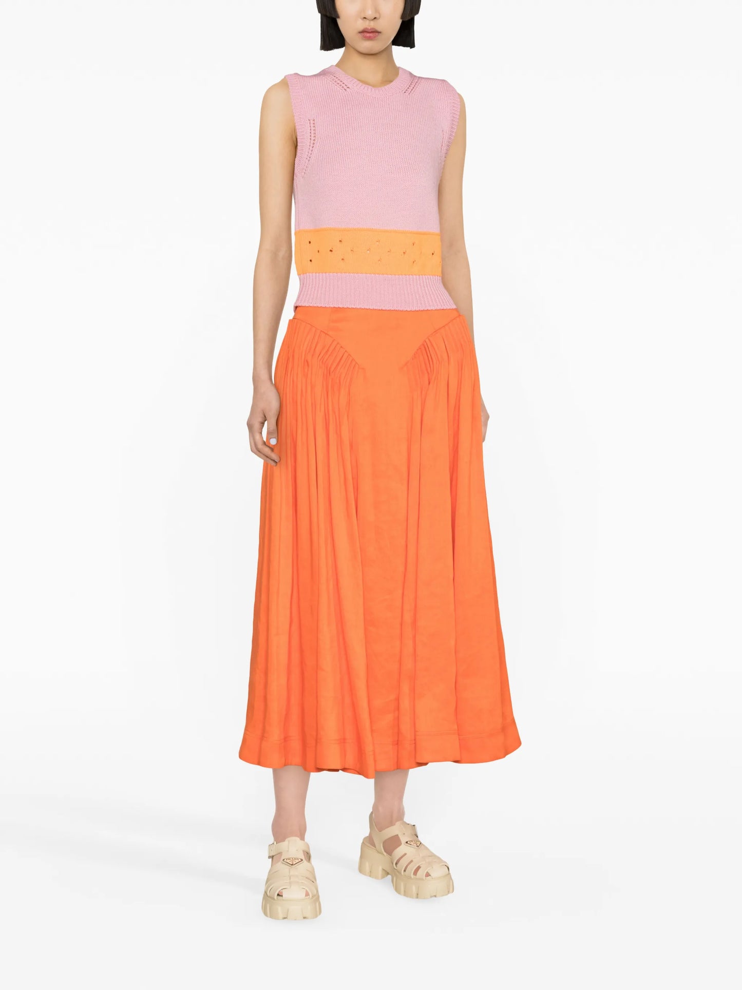 Romy two-tone sleeveless top