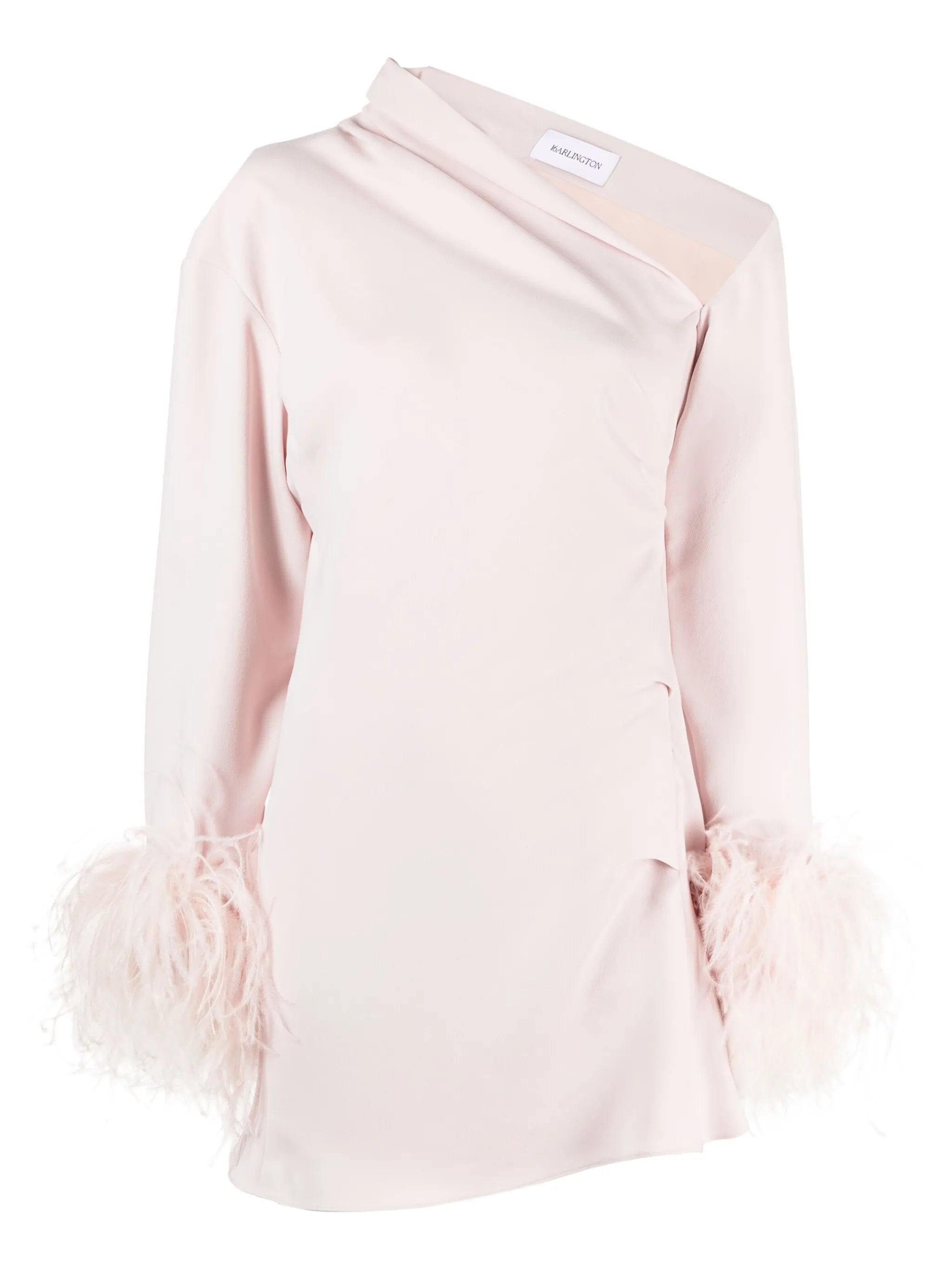 Adelaide feather-cuff minidress