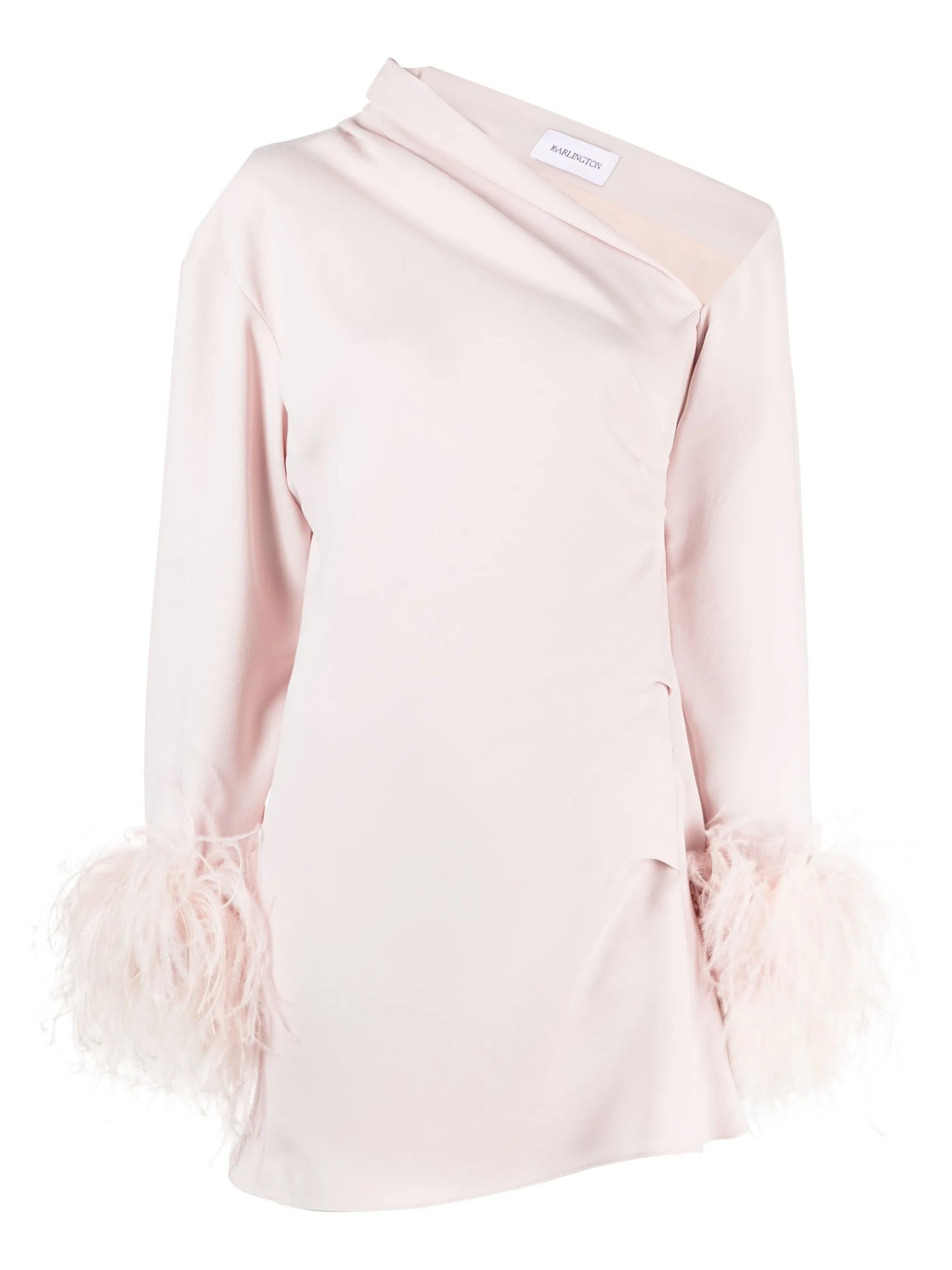 Adelaide feather-cuff minidress