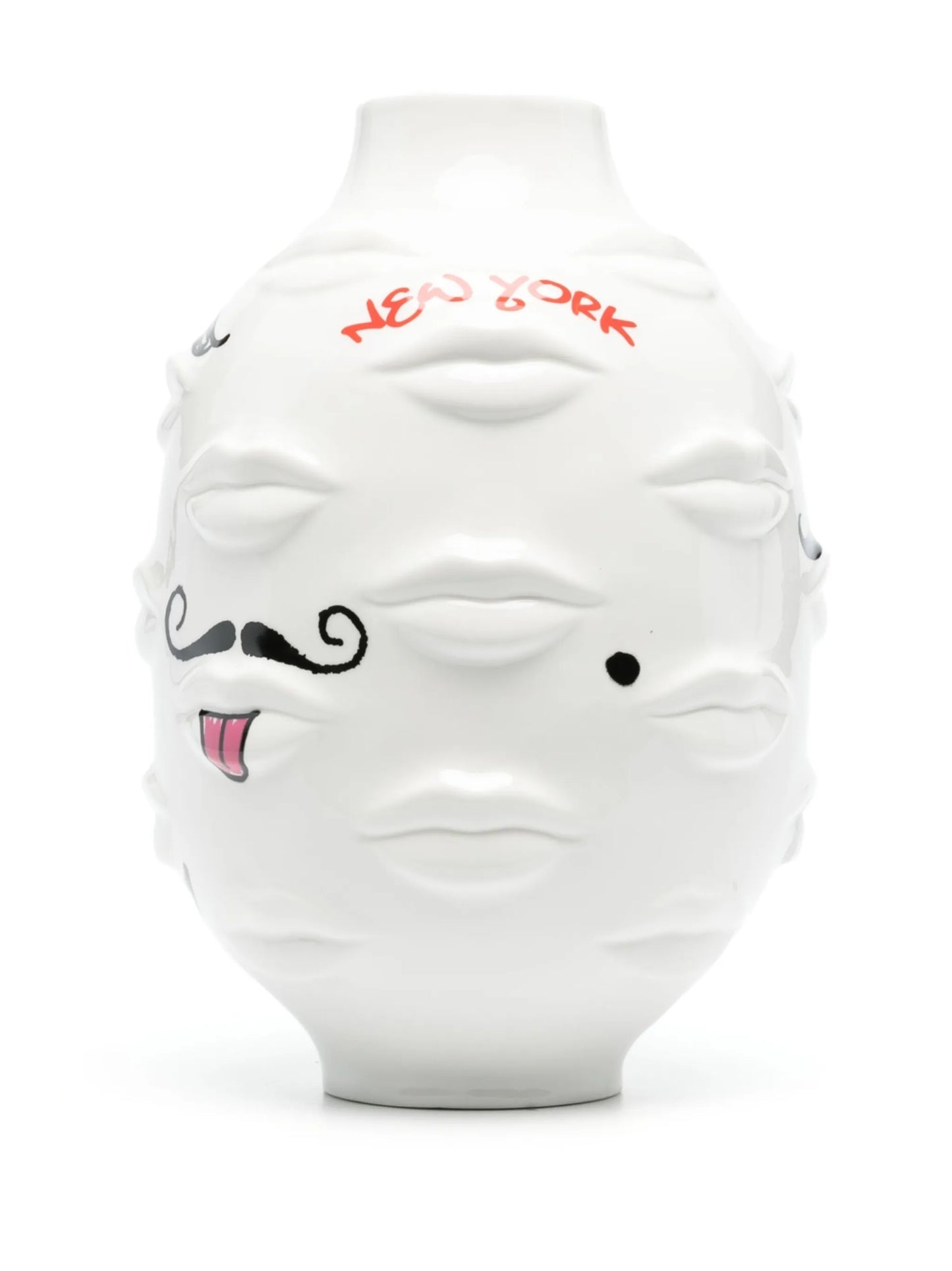 graphic-print porcelain vase
