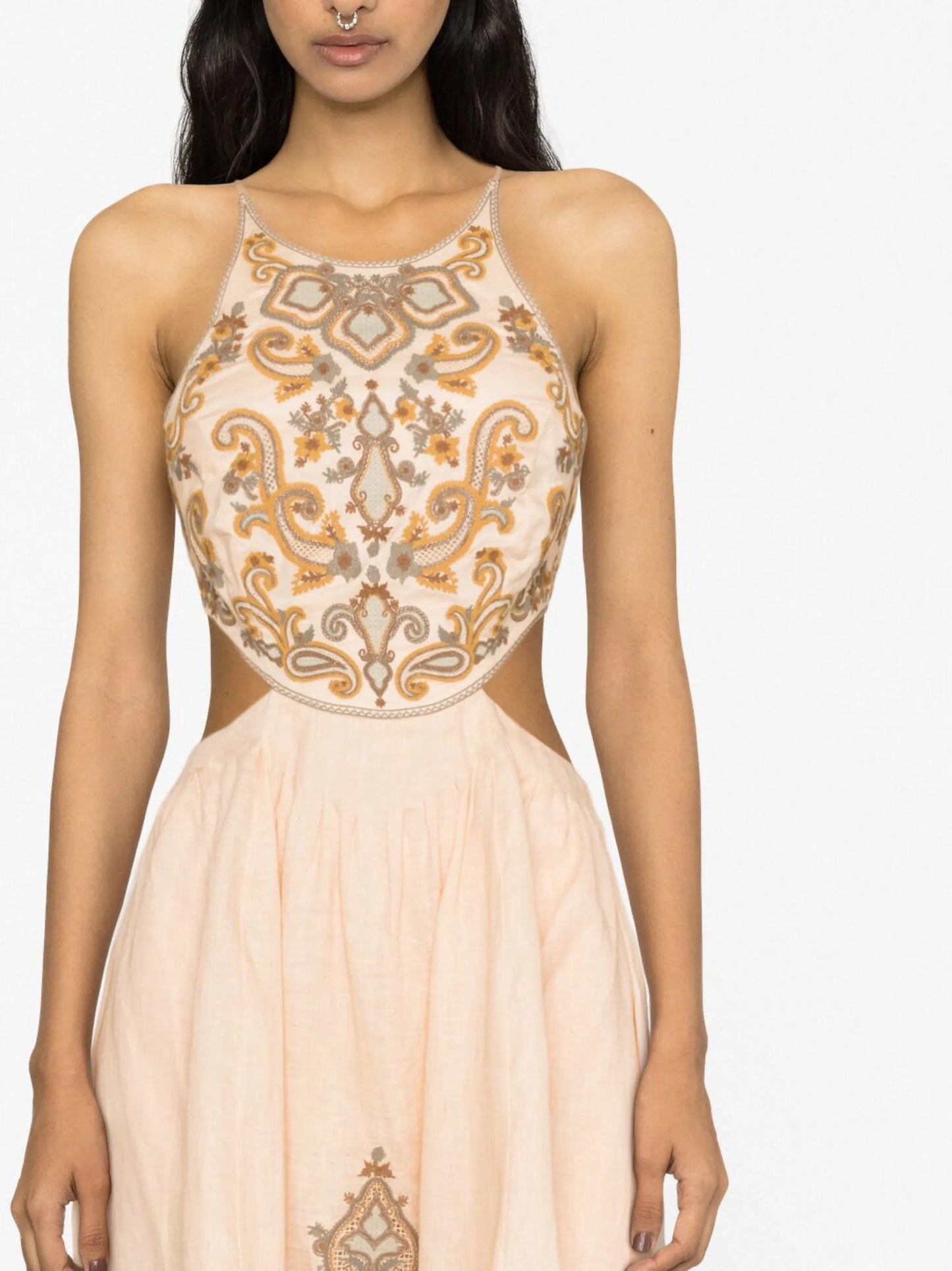 Devi halter tie midi dress