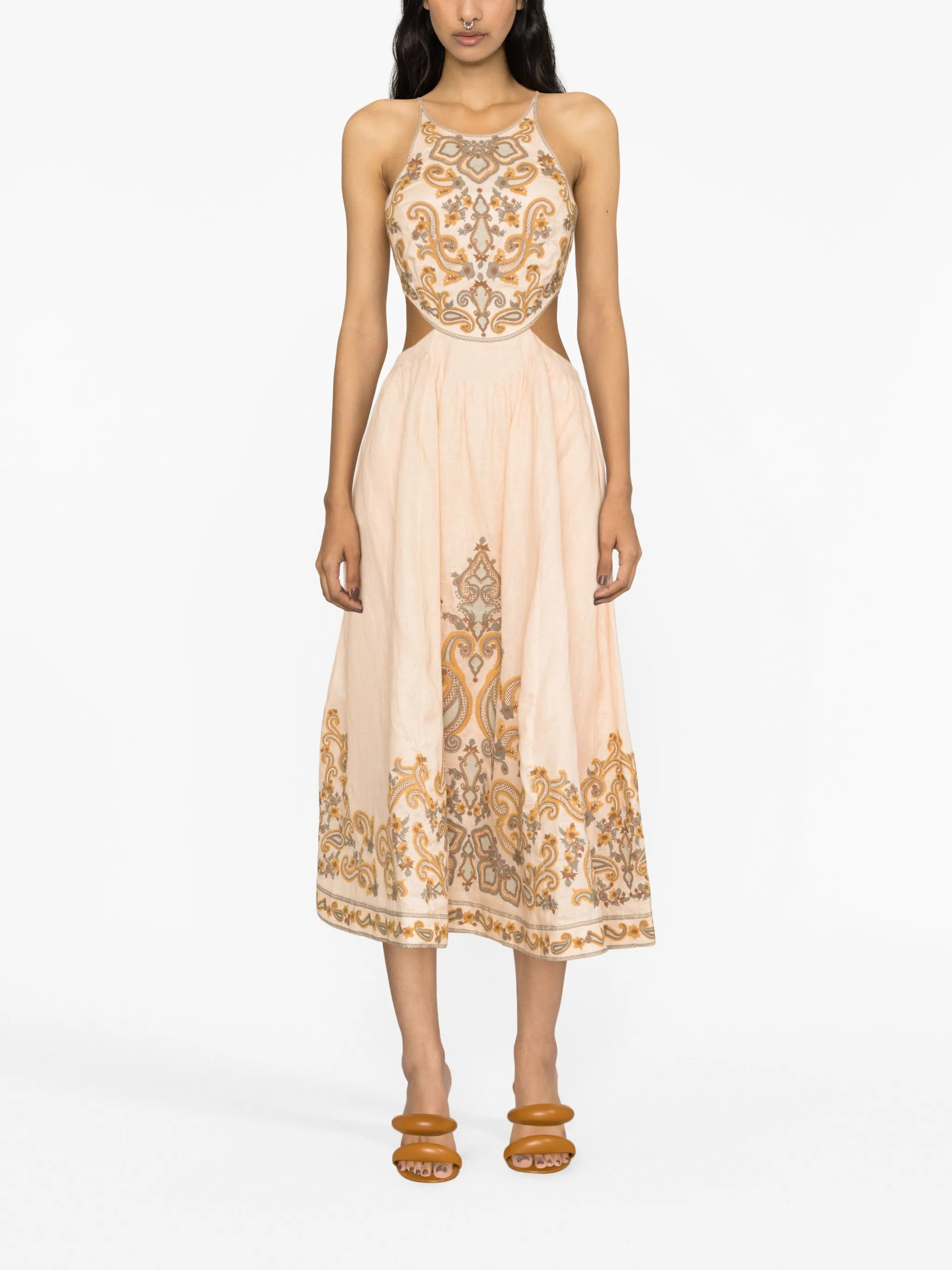 Devi halter tie midi dress